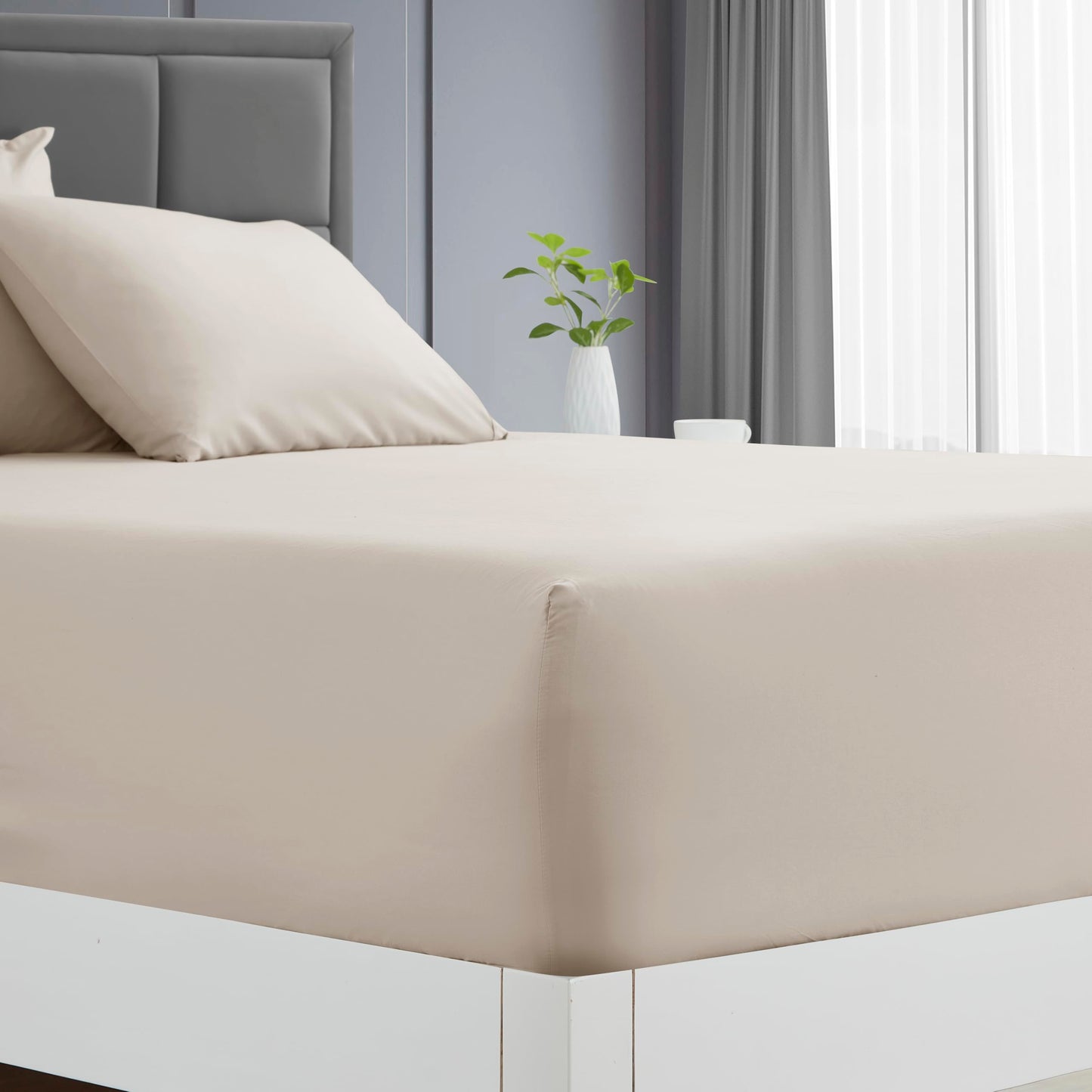 Clara Clark Flex Top King Sheets - Hotel Luxury 6 Piece Bed Sheets for Top Split King Bed - Soft Bedding Sheets & Pillowcases, Head Split King Size. Linen