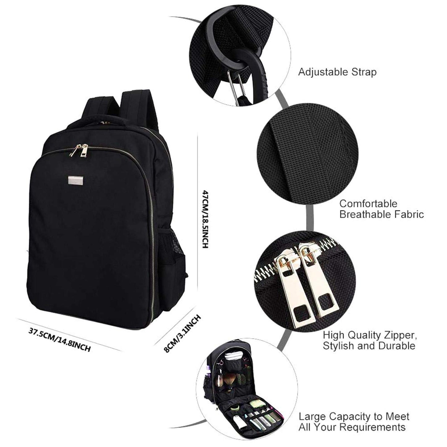 NADAENMF Barber Supplies Bag Organizer for Clippers and Supplies, Portable Clipper Bags and Cases for Men, Hairstylist Clipper Backpack for Barber Accessories Cosmetology Bag