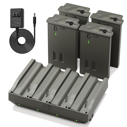4 Pack New Reveal Lithium Battery Pack Trail Camera Battery + 4 Port Battery Charger Compatible with Reveal Hunting Camera Ultra, Pro 3.0, X Gen 2.0 3.0, X Pro,XB, SK,X (4pcs batteries+charger)