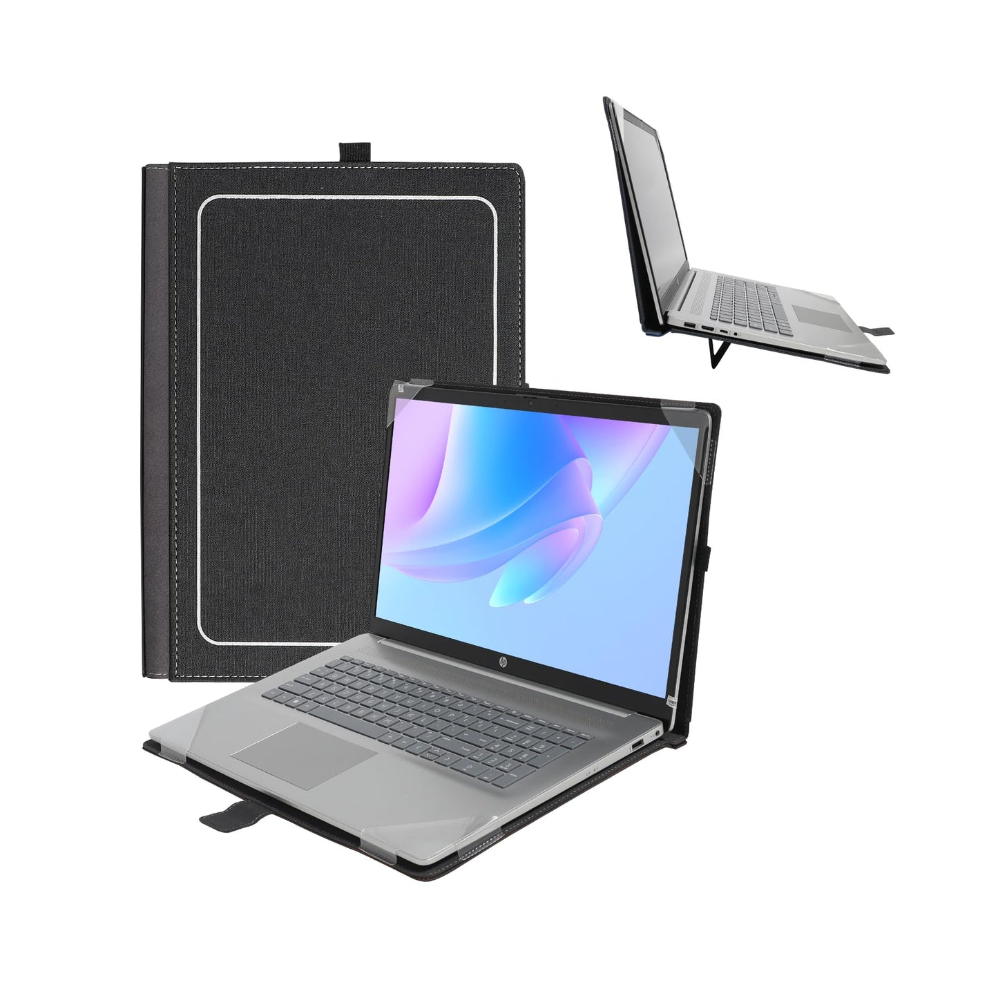 Honeymoon Case Cover Compatible for HP Envy x360 14-FAxxxx / 14-FCxxxx 2 in 1 2024-2025 14 Inch Convertible Laptop,Multi-Angle Stand with Heat-Vent Hard Shell Case,Black