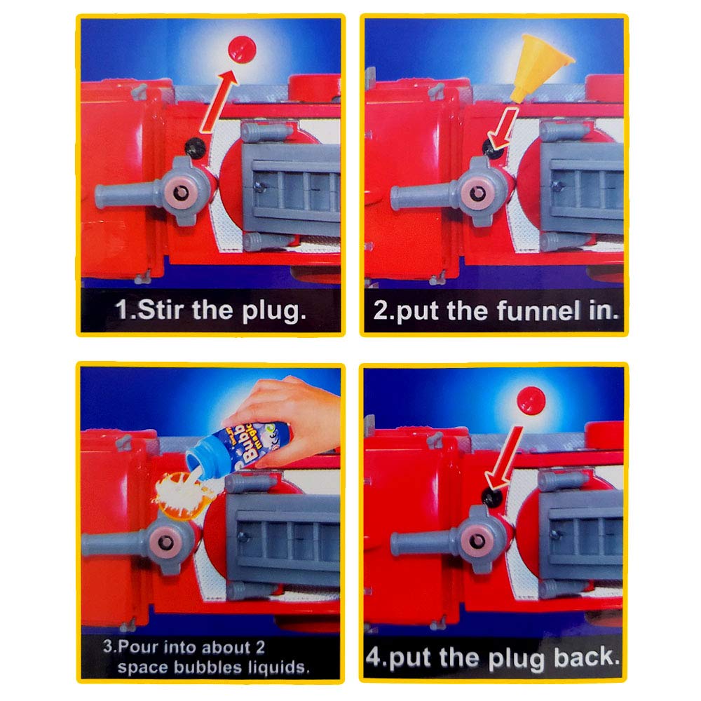 ArtCreativity Bubble Blowing Fire Engine Toy Truck for Kids - Awesome Light Up LED and Siren Effects - Bubble Solution and Funnel Included - Best Birthday Gift for Boys and Girls 5+