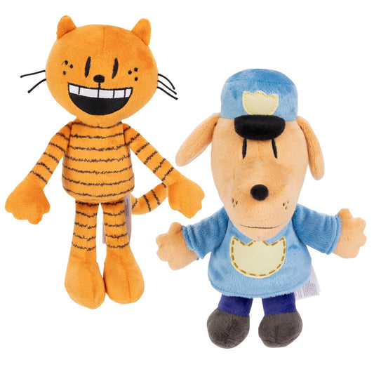 Dog Man by JAKKS Pacific: Dog Man and Petey Plush 2-Pack, Collectible Plush Figures for Kids Ages 4 and Up
