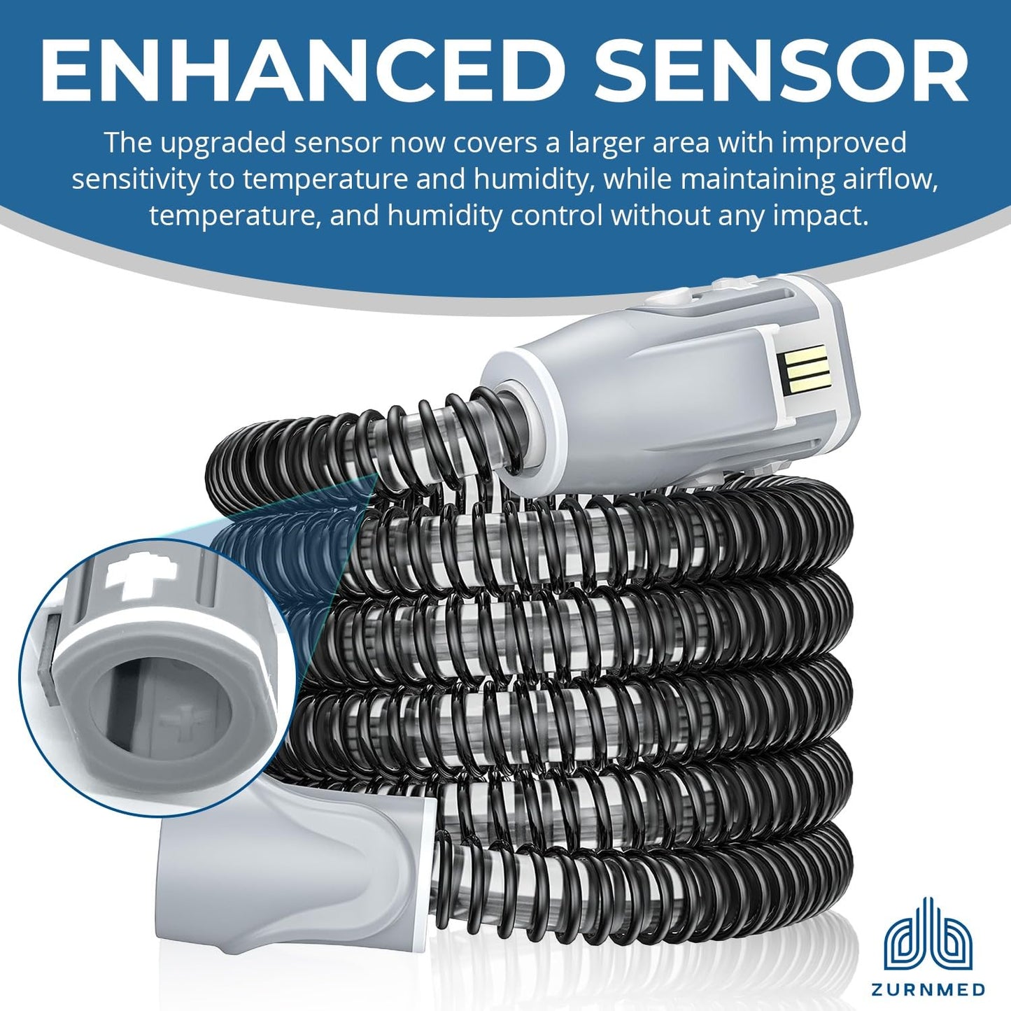 ZURNMED® Climate-Line Air Tube/Hose Replacement for #37296 AirSense10 -CPAP Tubing - Improved Design (S10 Models ONLY)