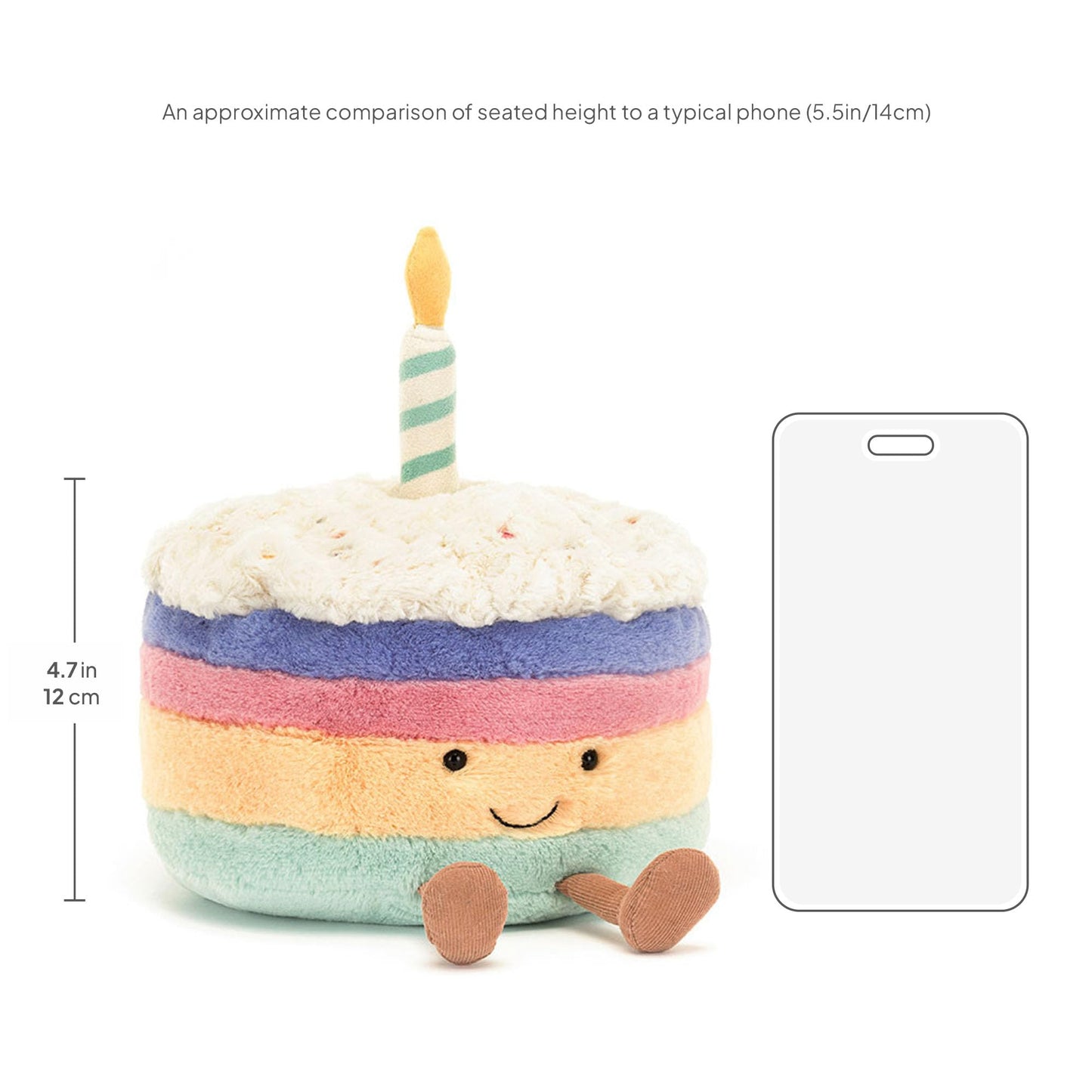 Jellycat Amuseable Rainbow Birthday Cake Food Plush