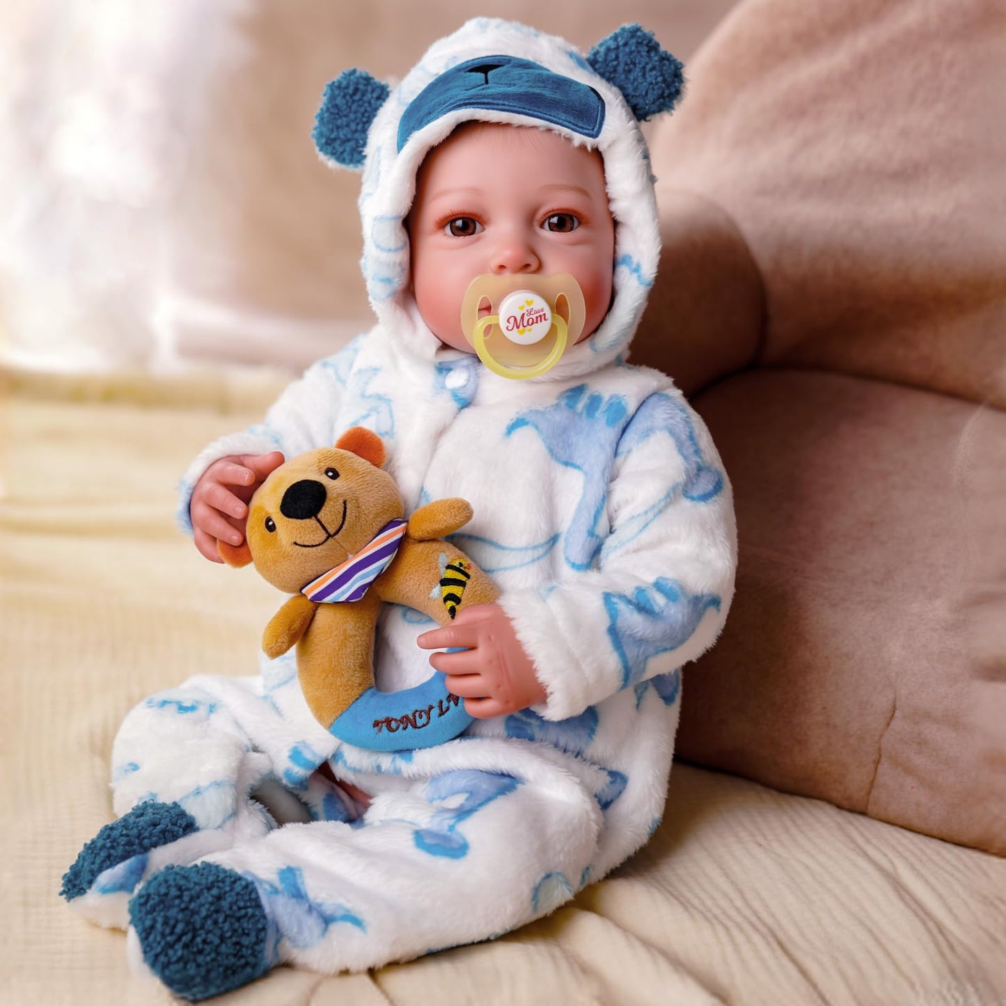 BABESIDE Lifelike Reborn Baby Dolls Boy, 20 Inch Realistic Doll for Boy Newborn Real Life Poseable Soft Vinyl and Cloth Body Baby Dolls with Clothes and Toy Gift for Kids Age 3+