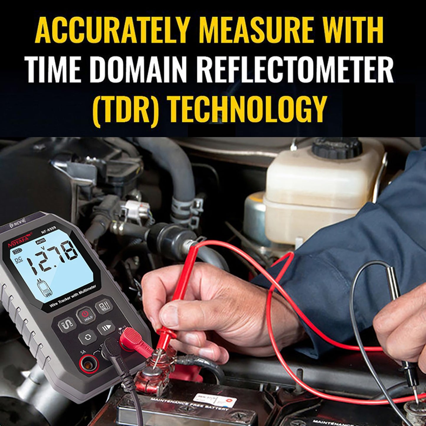 NOYAFA Network Cable Tester with Multimeter Tester, RJ45 CAT5 CAT6 Ethernet Cable Tester Port Flashing, NCV Anti-Burn AC DC Voltmeter POE Tester, Anti-Jamming TDR Network Tester Cable Toner