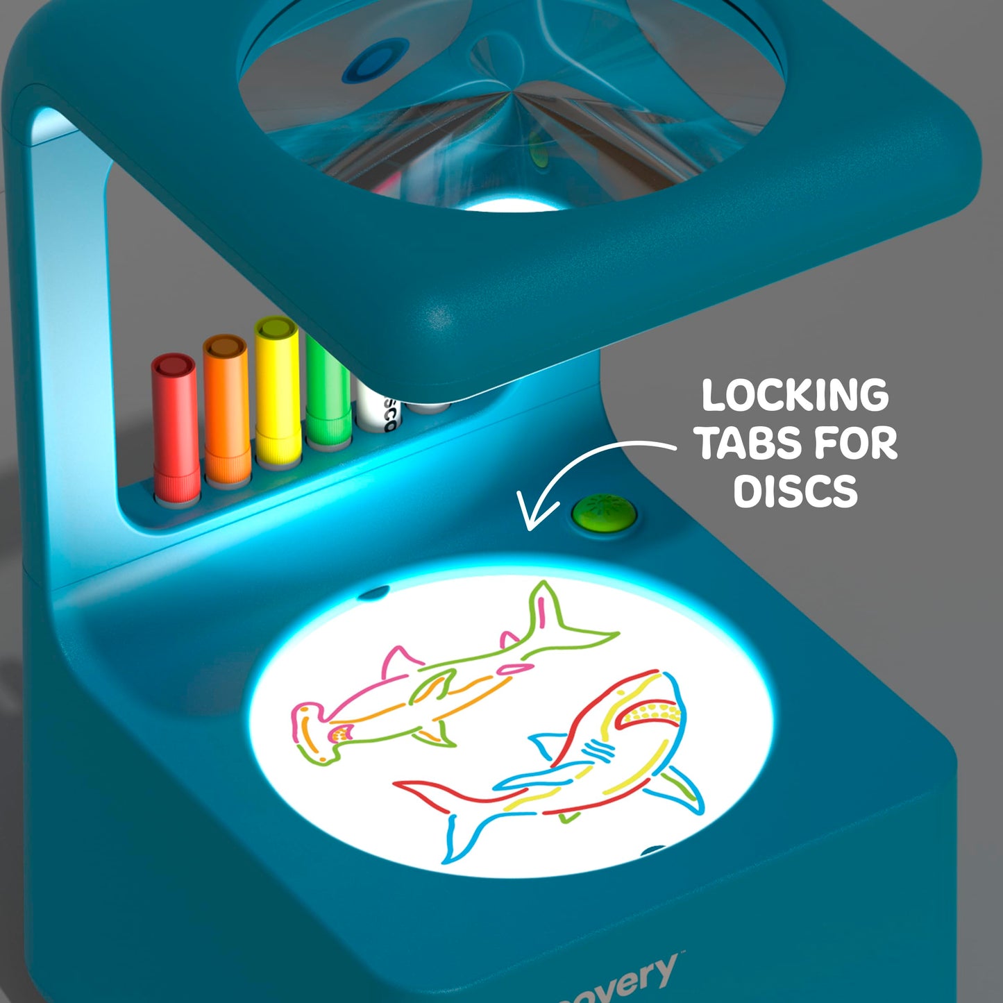 Discovery Doodle Projector Light Art Station, Includes 6 Markers, 10 Reusable Drawing Discs, Projects Art on Walls & Ceilings