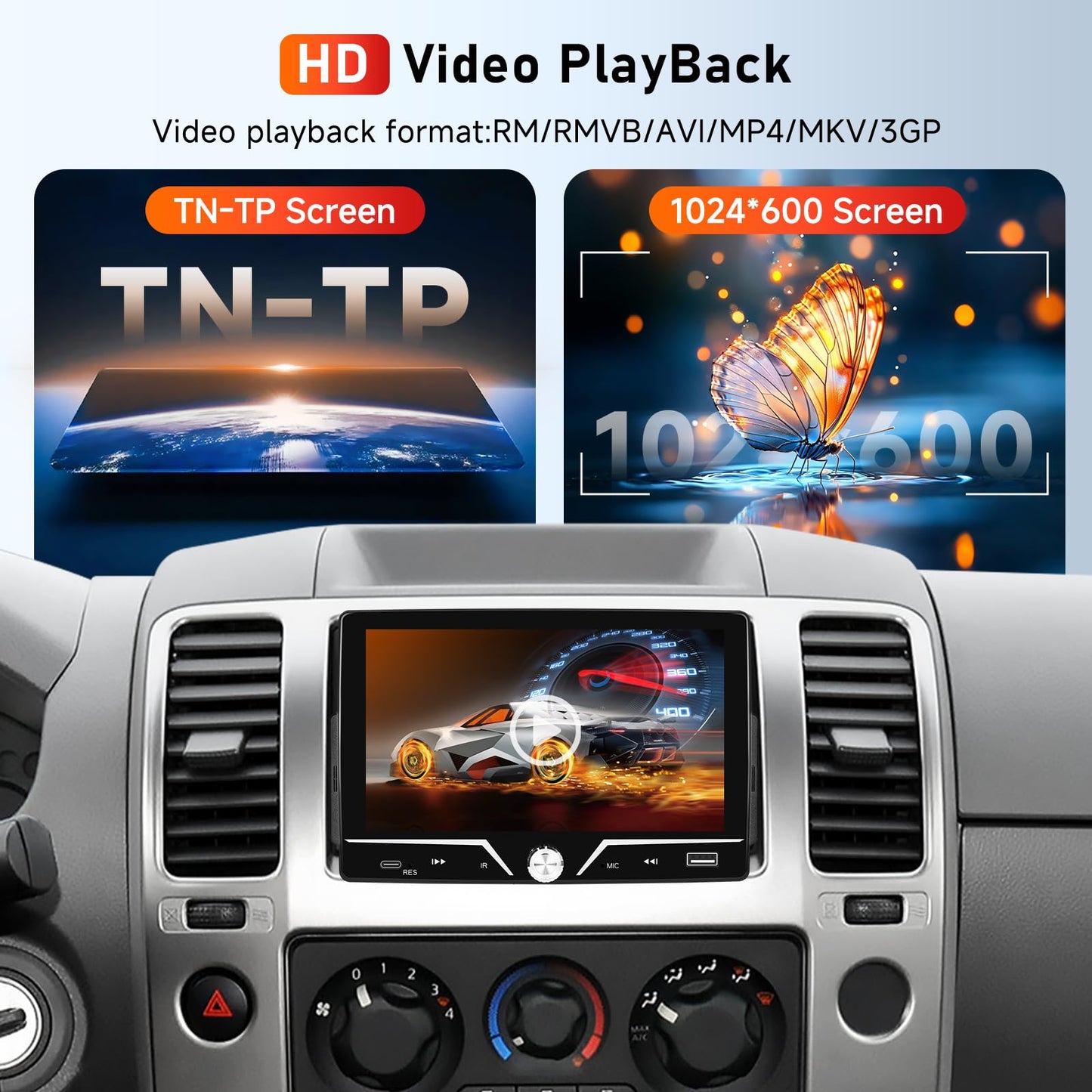 Single Din Car Stereo Carplay Android Auto, Driauto 7 Inch HD Touch Screen Car Radio with Bluetooth Single Din Mirror Link FM Radio with Backup Camera EQ, Car Audio Receiver Support USB/Type-C SWC