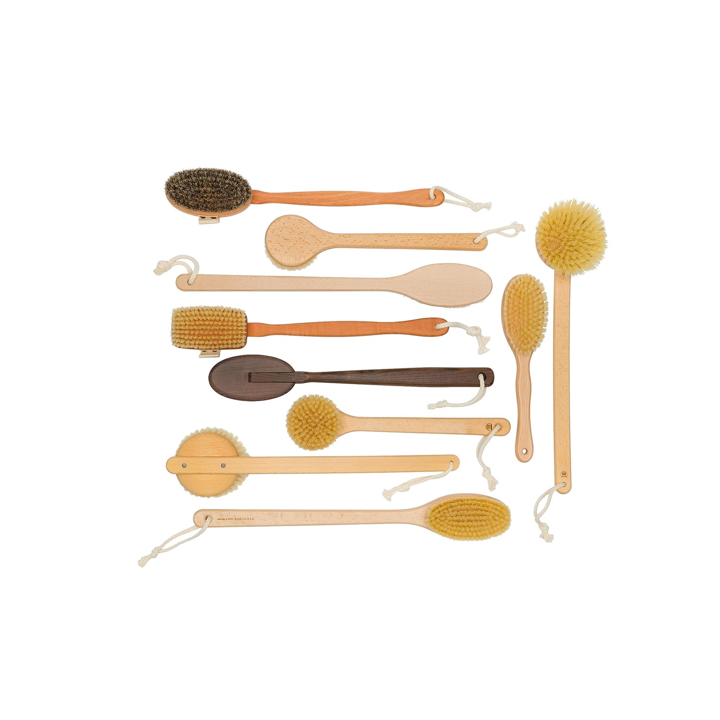 REDECKER Beechwood Bath and Shower Brush - Boar Bristle Back Brush Shower - 17-3/4 inch Handle for Hard-to-Reach Areas - Natural Pig Bristle Fibers Remove Dead Skin - Long Handled Bristle Shower Brush