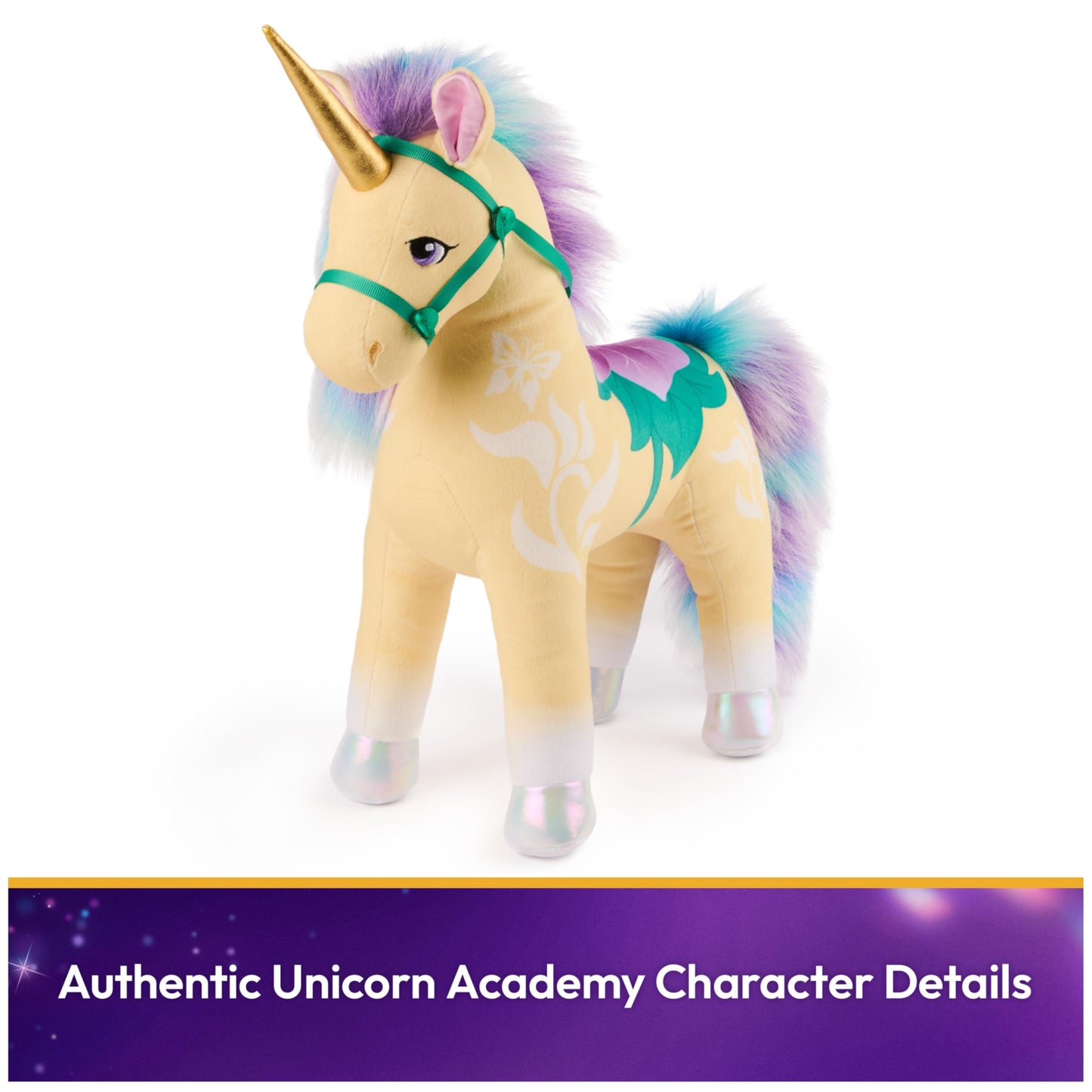 Unicorn Academy Official Leaf Plush Toy, Unicorn Stuffed Animal, Toys for Girls Ages 1 & Up, Yellow, 15”