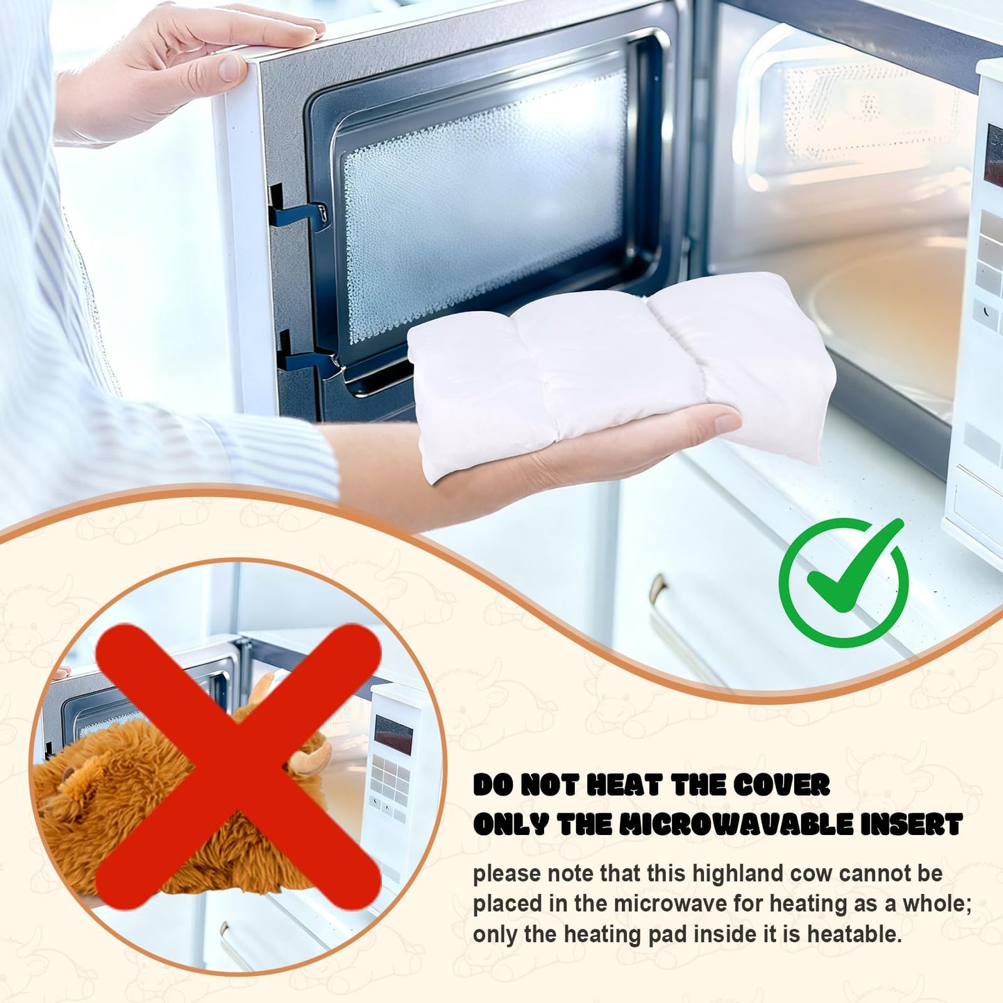 JILPAK Highland Cow Stuffed Animals, Weighted Stuffed Animals with Removable Microwave Heating Pad for Period Cramps