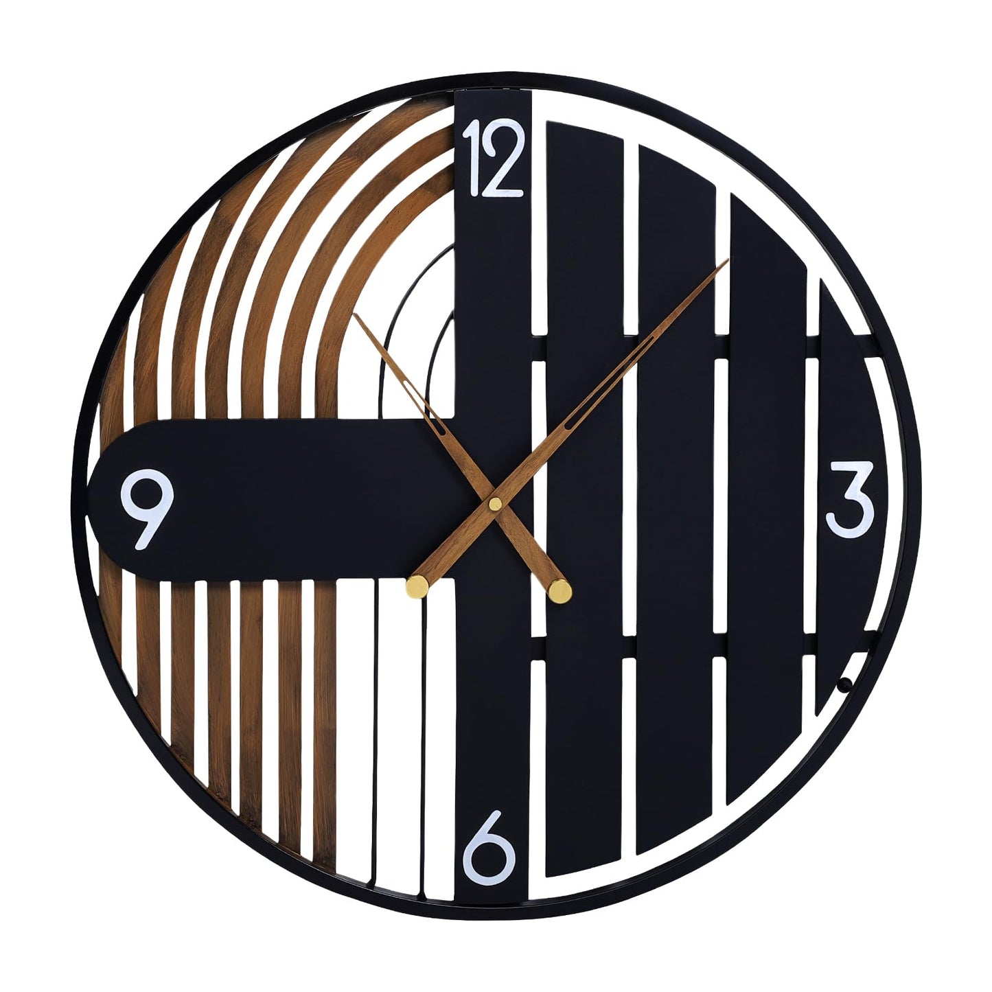 XGGJWW 20 Inch Round Wall Clock Wood Silent Non-Ticking Battery Operated, Rustic Farmhouse Decorative Clocks for Home Decor, Kitchen, Living Room, Bedroom, Office