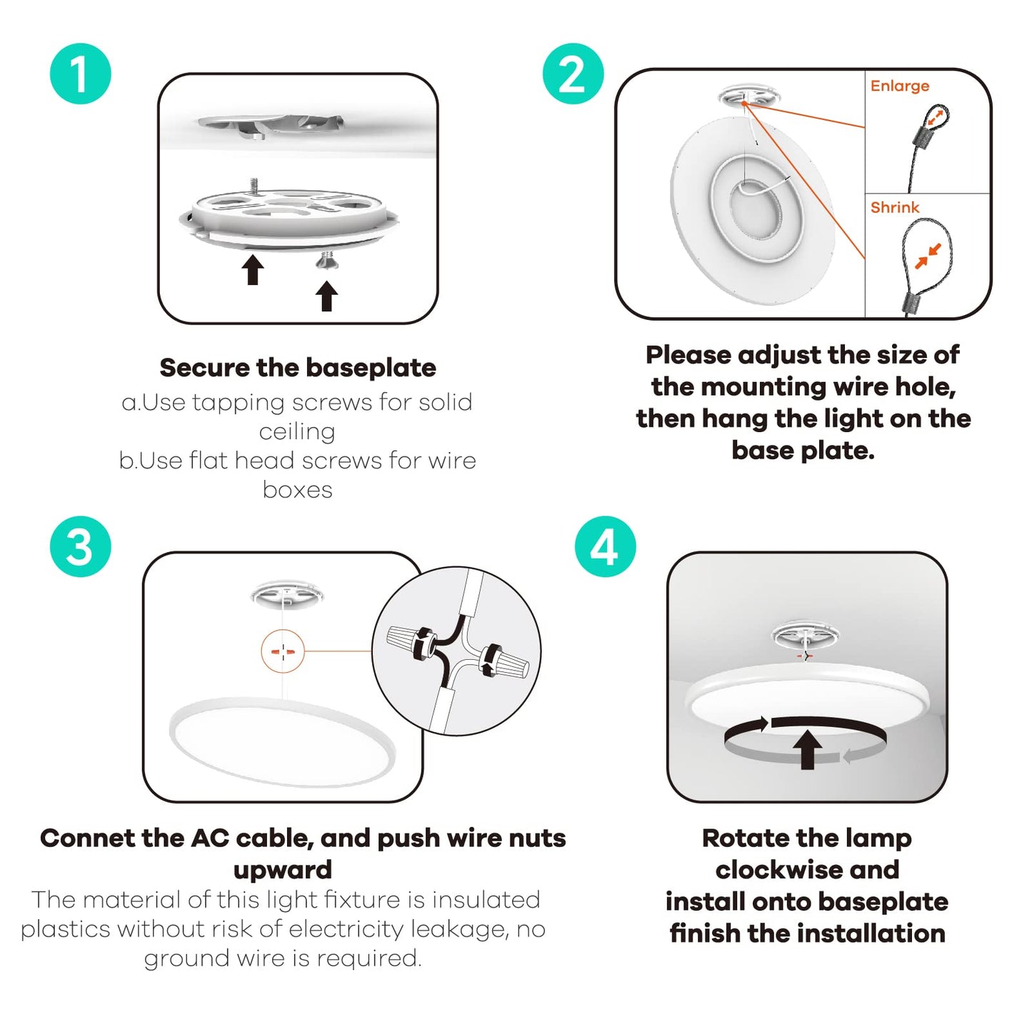 Roomratv Ceiling Light Flush Mount with Night Light, 36W Light Fixture with Remote Control, Full CCT and Brightness Adjustable, 18Inch Led Ceiling Light for Kitchen, Office, Kids Room