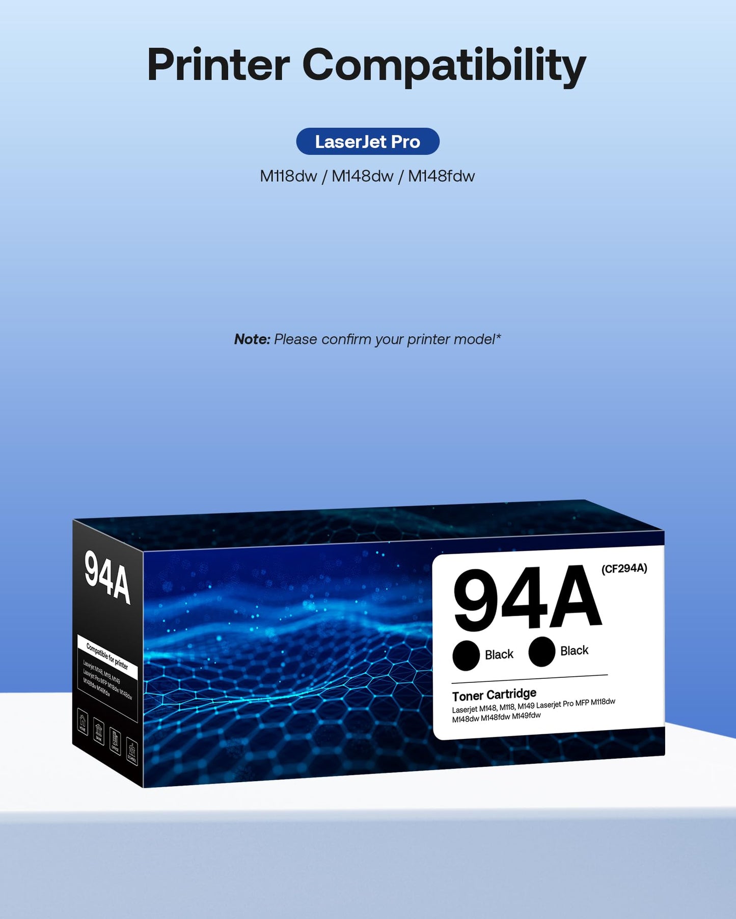 WEAREC Compatible Toner Cartridge Replacement for HP 94A with Laserjet M148, M118, M149 Laserjet Pro MFP M118dw M148dw M148fdw M149fdw(Black 2 Pack)