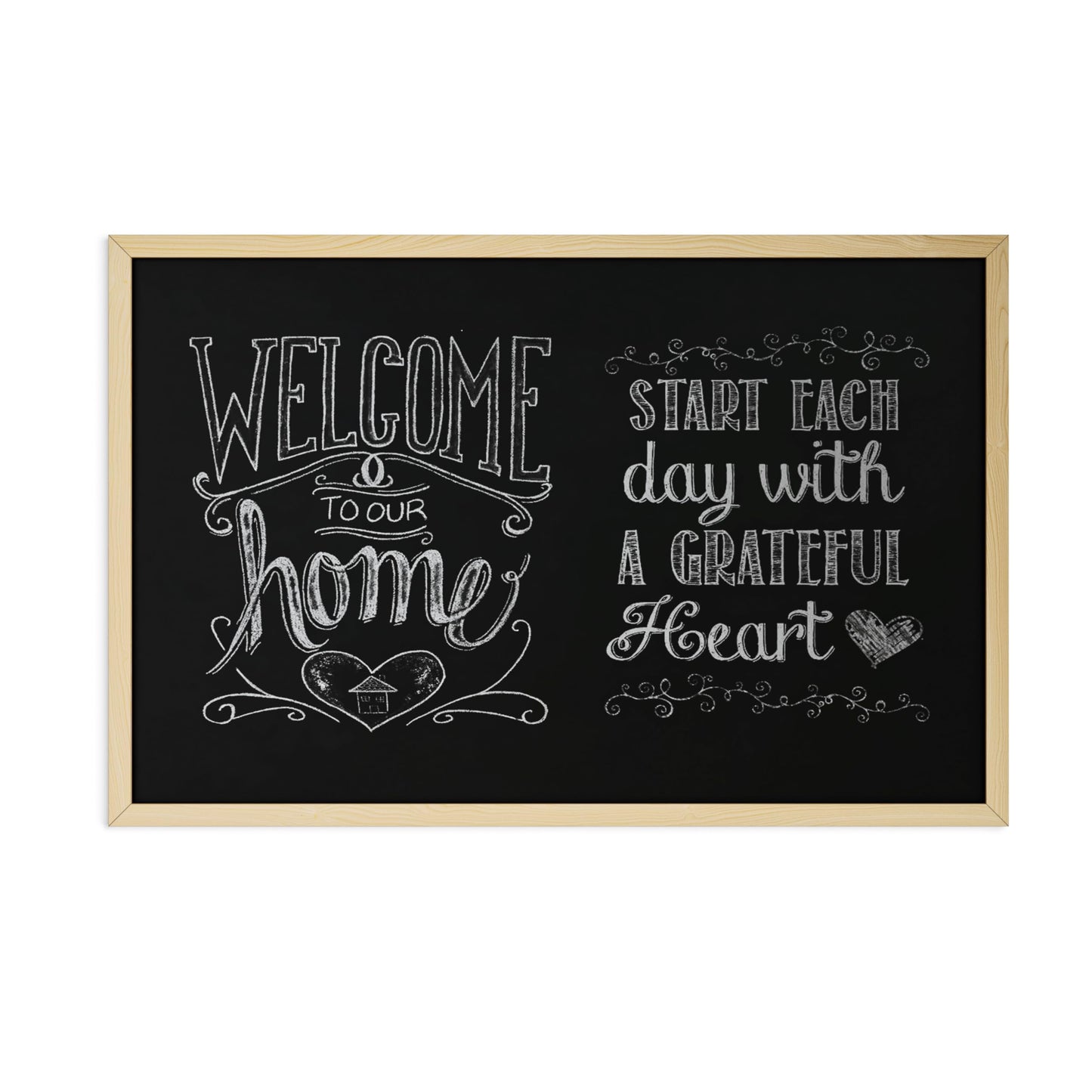 U Brands Chalkboard, 24" x 36", Birch Wood Frame, Blackboard Surface, Wall Mountable, Dry Erase Board, Home, Classroom & Office Organization, Memo & Message Board
