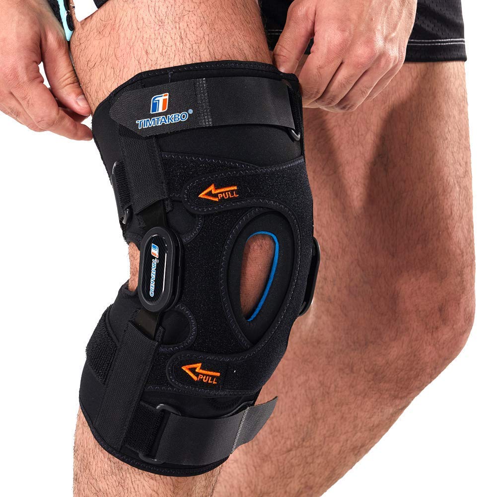 T TIMTAKBO Hinged Knee Brace,GEL Patella Support with Removable Dual Side Stabilizers,Knee Support for Meniscus Tear,Relieves ACL,Arthritis (XL fit Upper 21.5-25.5"/Lower 20-22")