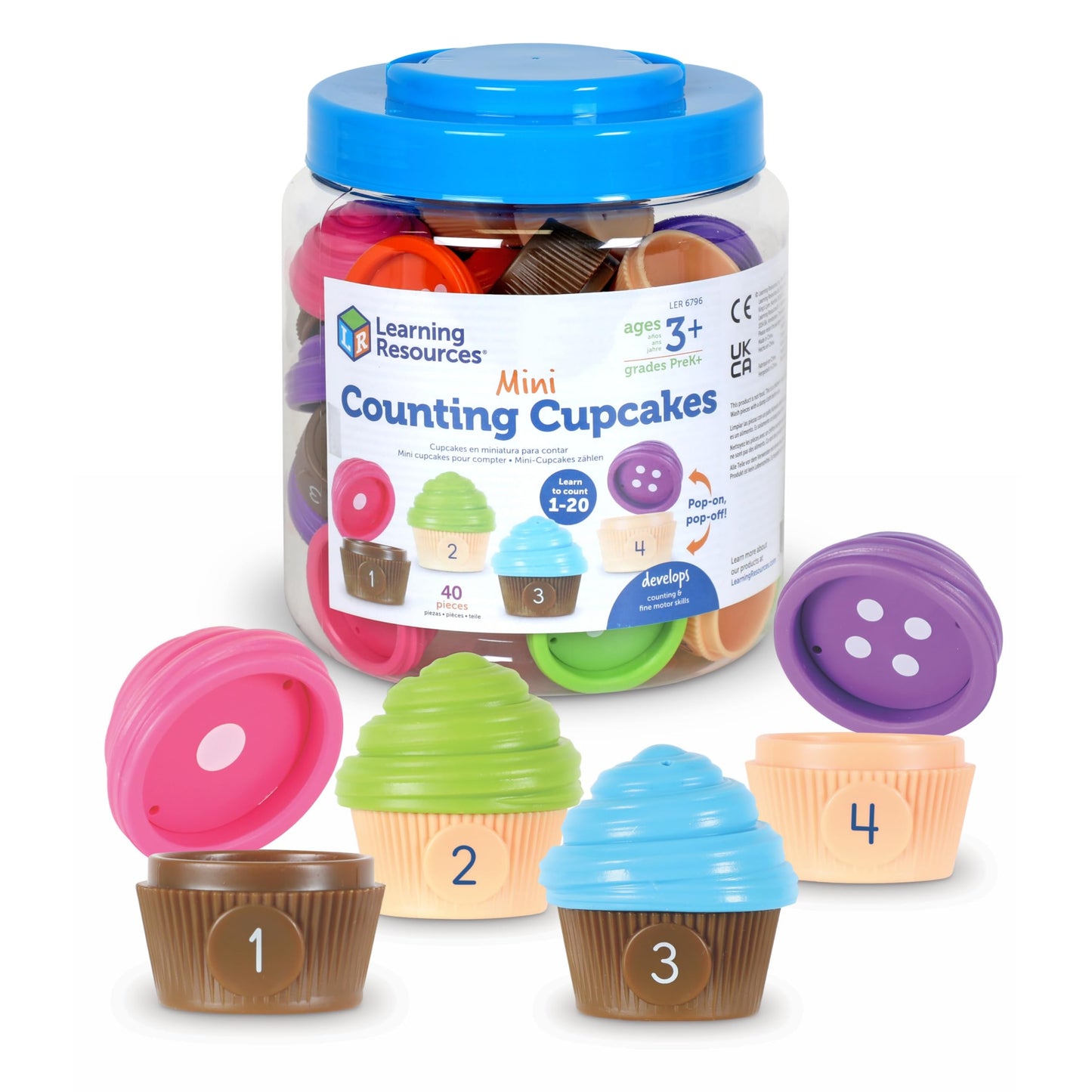 Learning Resources Mini Counting Cupcakes, Birthday Cake, Sensory Toys, Montessori Toys, Preschool Learning Activities, Play Food Sets for Kids Kitchen, Fine Motor Games