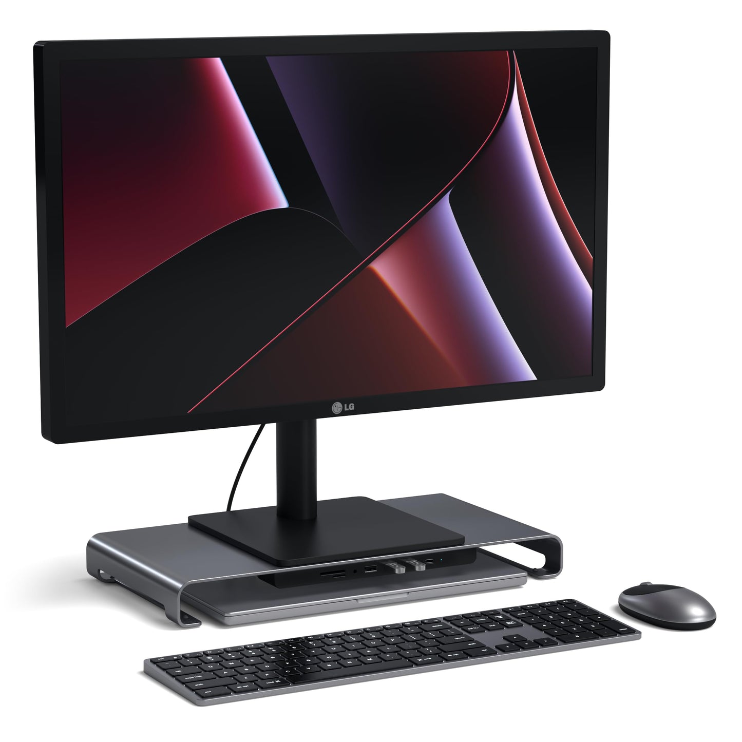 Satechi USB C Hub Monitor Stand for Desk with USB-C Data Port, 3 USB 3.0 Ports, Micro/SD Card Readers, Audio Jack, Computer Monitor Stand for Desktop Computers, Monitors, and Laptops