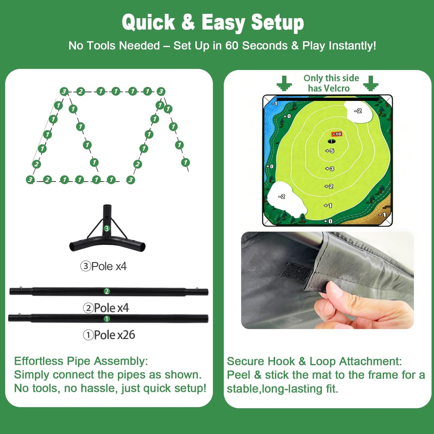 HOTWIND Golf Chipping Game Set with 71"x71" Double-Sided Chipping Mat & Sticky Balls Fun Indoor and Outdoor Backyard Games for Adults Perfect Golf Gifts - Golf Clubs are Not Included