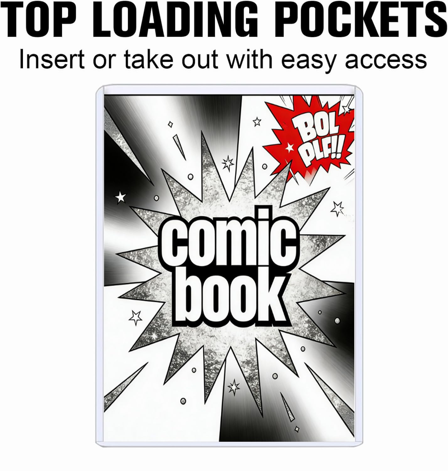 20 Pack Comic Book Top Loaders - Premium PVC Hard Sleeves for Current & Silver Age Comics, 7.6x11 Inch Crystal Clear Protection for Display, Storage, and Collection (20)