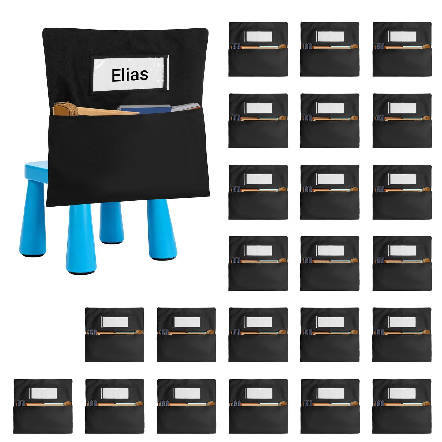 Toriexon 24PCS Chair Pockets for Classrooms 18 x 20 inch