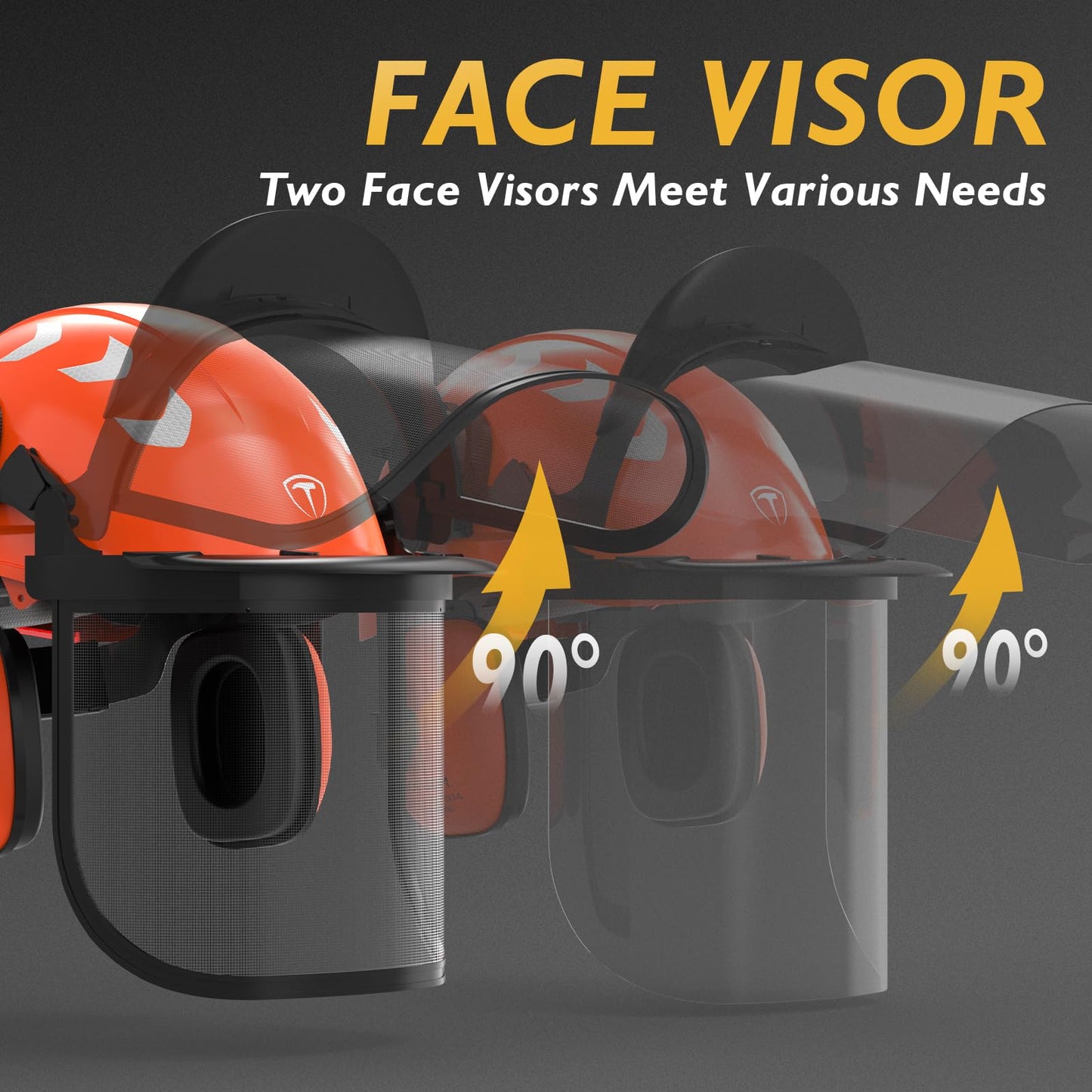 TOOLIOM Chainsaw Helmet with Face Shield and Ear Muffs, Forestry Safety Helmet, ANSI Z89.1 Certified Arborist Helmet, Chainsaw Safety Equipment (with Anti-Fog Goggles)