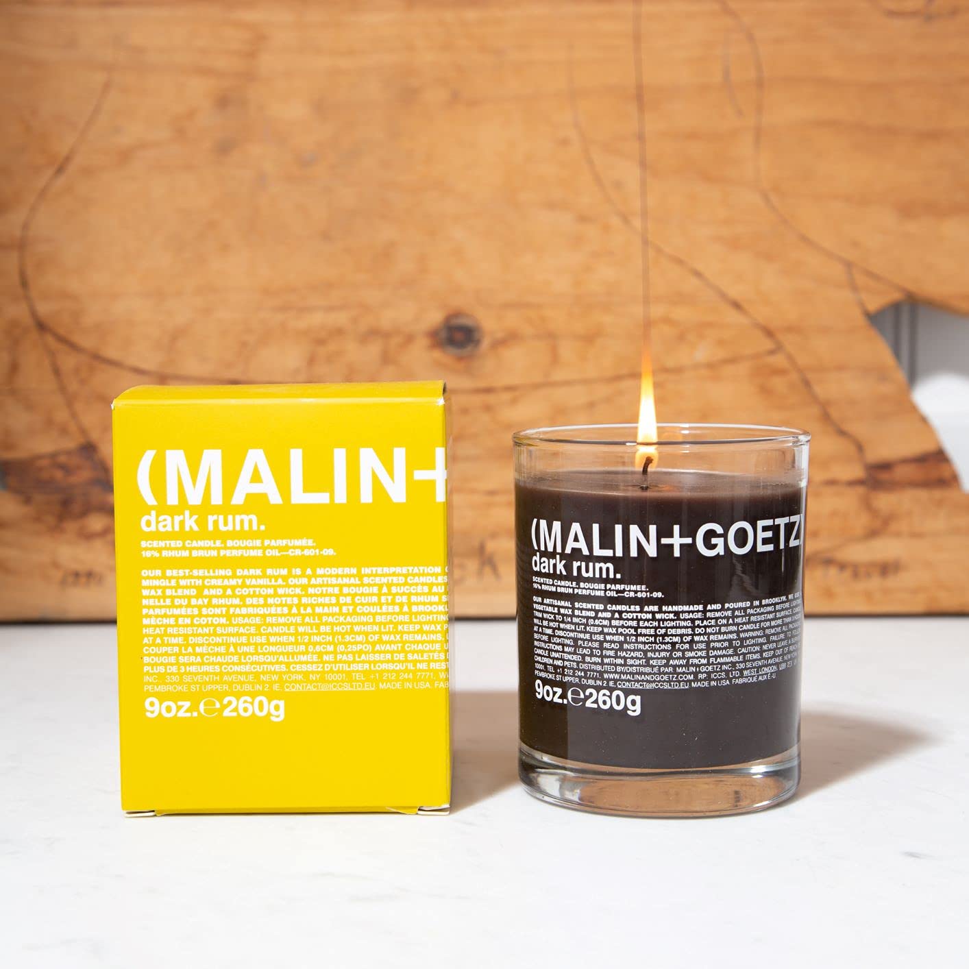 MALIN+GOETZ Women's Dark Rum Candle, Dark Rum, Brown, 9.0 Fl Oz