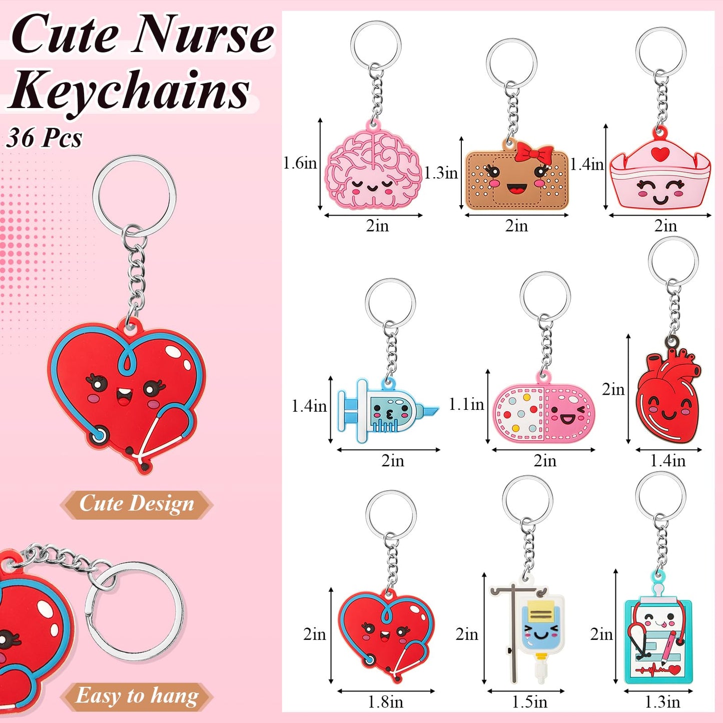 Henoyso 60 Pcs CNA Week Gifts Bulk 2026 for Women, Employee Nursing Appreciation Gifts Bulk, Retractable Badge Reel Nurse Keychain for Nursing Student Doctor Medical Graduation Party(Vibrant)