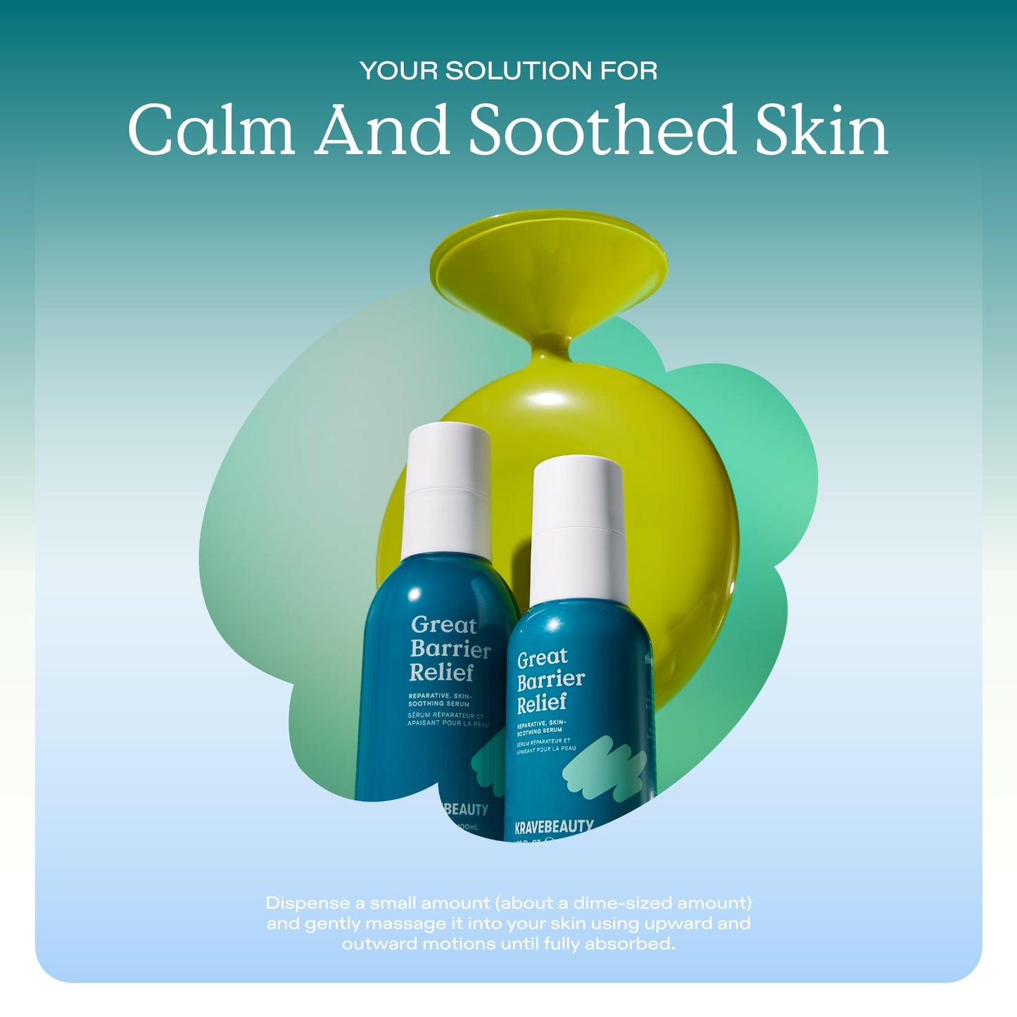 KraveBeauty Jumbo Great Barrier Relief, Soothing Skin Barrier Repair Serum, Contains Tamanu Oil to Soothe and Calm Redness, For All Skin Types, Vegan & Cruelty Free, 3.38 fl oz