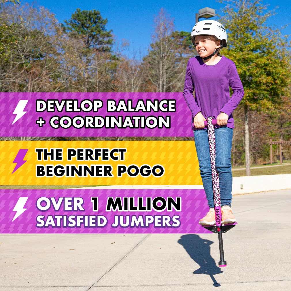 Flybar Maverick Pogo Stick for Kids Ages 5+, 40 to 80 Pounds, Perfect for Beginners, Easy Grip Handles, Anti-Slip Pegs, Outdoor Toys for Boys and Girls