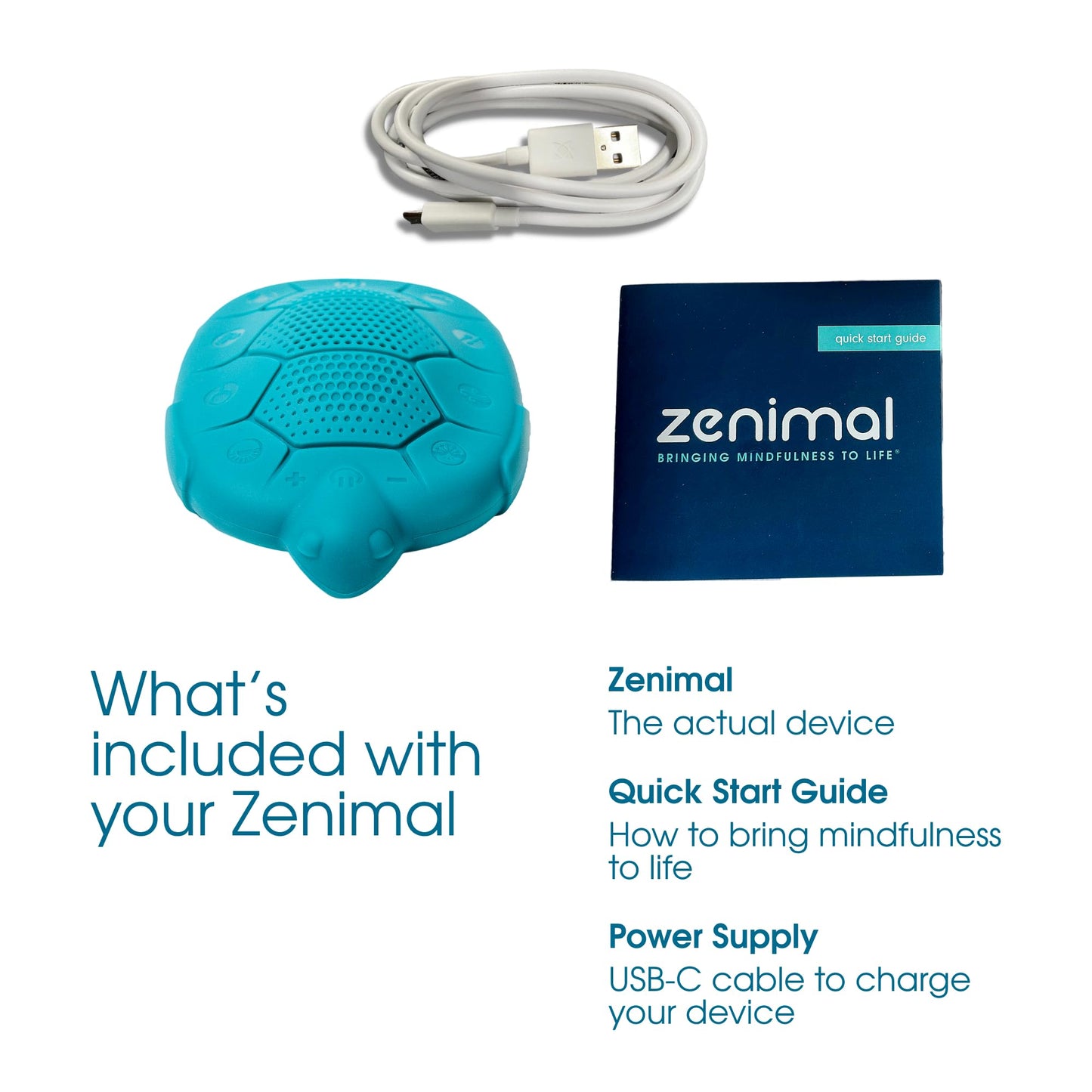 Zenimal Kids Meditation Audio Player - Patented Screen-Free Mindfulness Device with 9 Audio Meditations and 60 Minutes of Soothing Sounds and Music, Teal