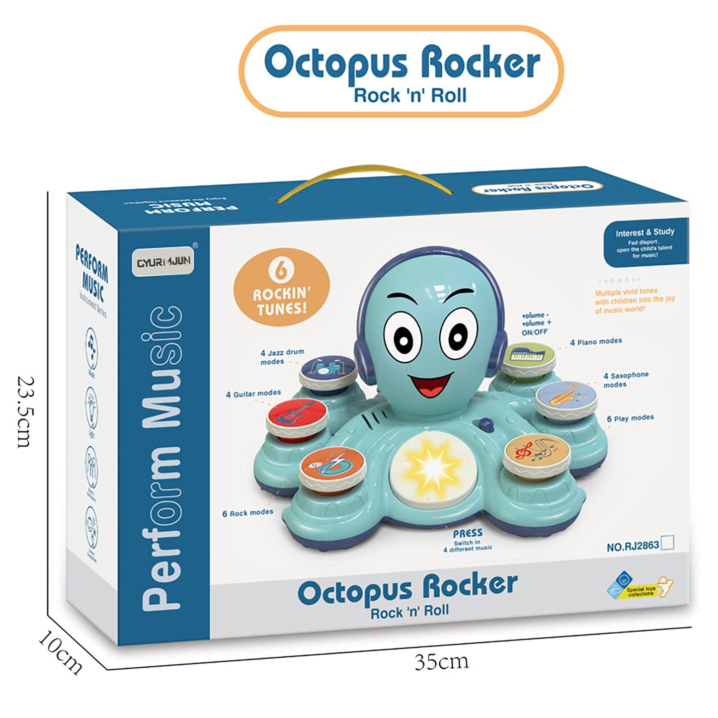 CYURMJUN Baby Musical Toy, Educational Toys for Toddlers, Octopus Musical Toy, Musical Educational Toys for Preschool, Birthday Toys for Girls and Boys