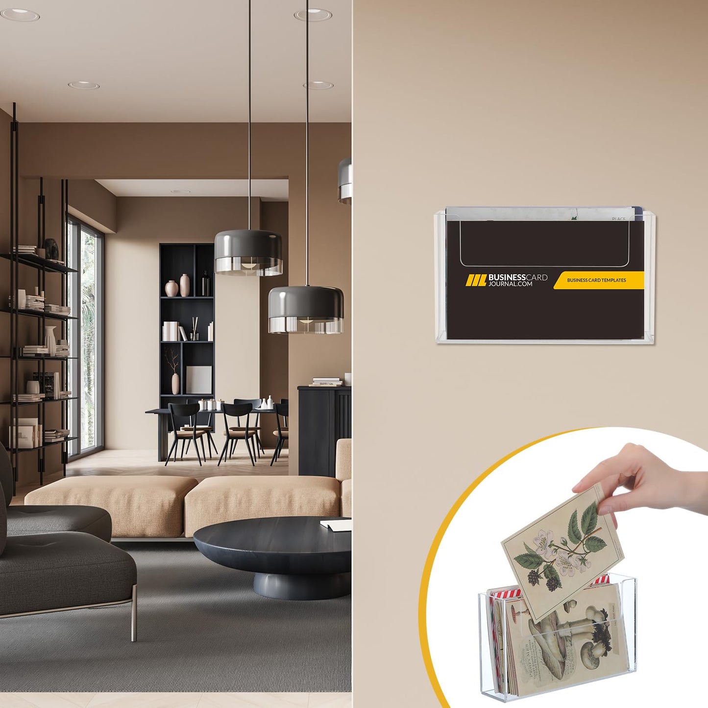 DoubleFill Post Card Holder Display Stand 6 x 4 Inch Wall Mount Index Clear Acrylic Organizer Small Brochure Hanging Pamphlet Holder for Flyer Magazine File Display(12 Pack)