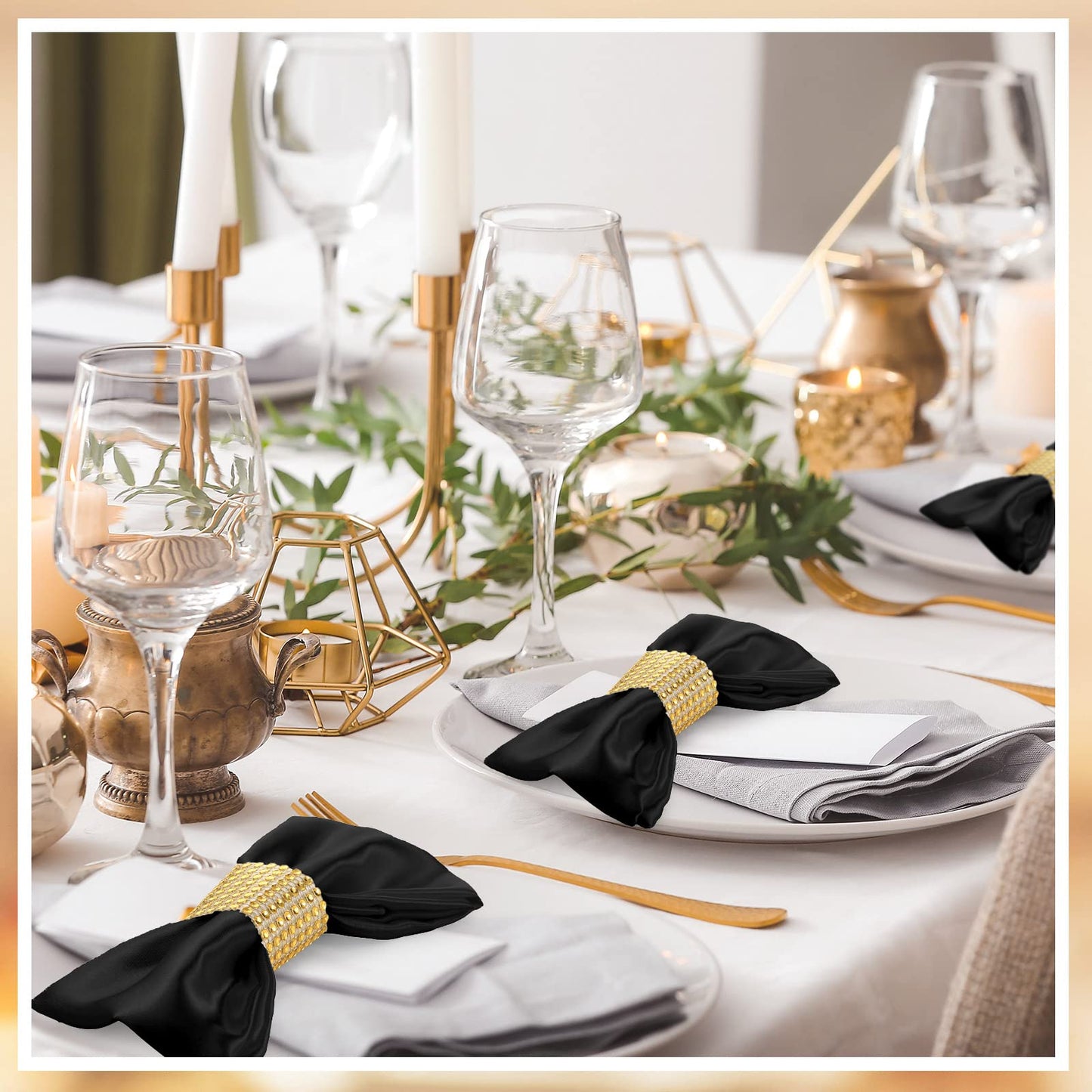 150 Pcs Satin Napkin Bulk 17 x 17 Inch Square Silk Table Napkin Soft Dinner Napkins Decor Elegant Satin Weddings Party Napkin for Wedding Parties Banquet Restaurant Decoration Supplies (Black)