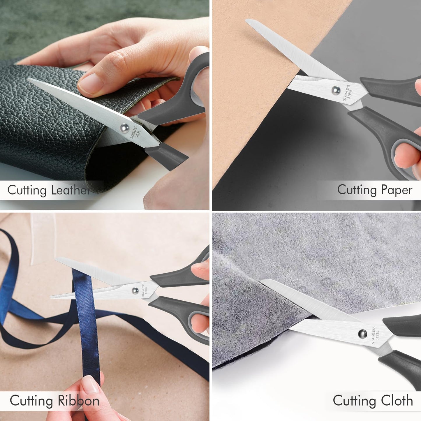 48 Packs Scissors Bulk, 8 Inch Scissors All Purpose Sharp Sewing Fabric Shears for Office Home School Supplies, Middle/High School Student Teacher Classroom Craft Scissor, Comfort Right/Left Handles