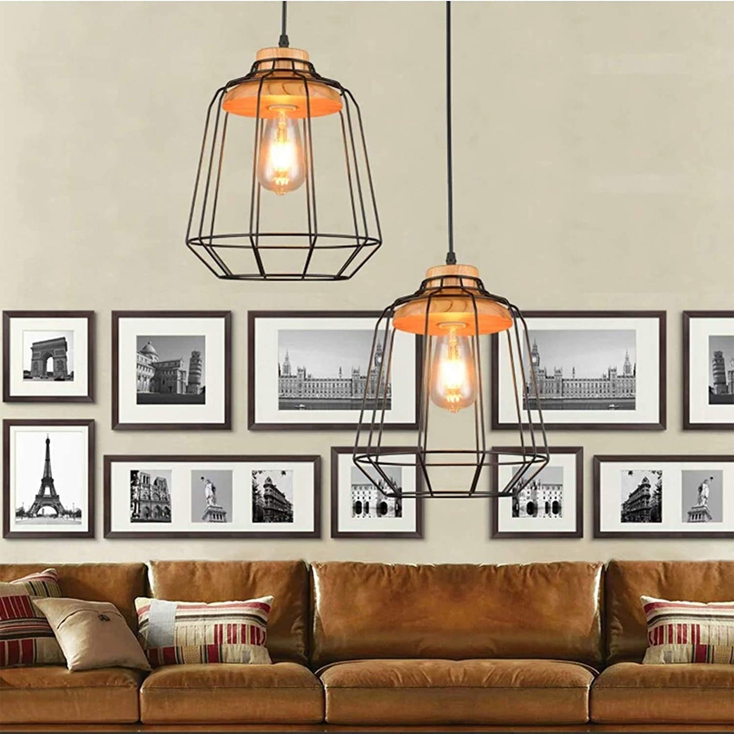 LED Dimmable Edison Light Bulbs 4W Vintage Light Bulb, 2200K-2400K Warm White (Amber Glass), Antique LED Edison Bulbs, Squarrel Cage Filament,ST64, E26 LED Bulb Base