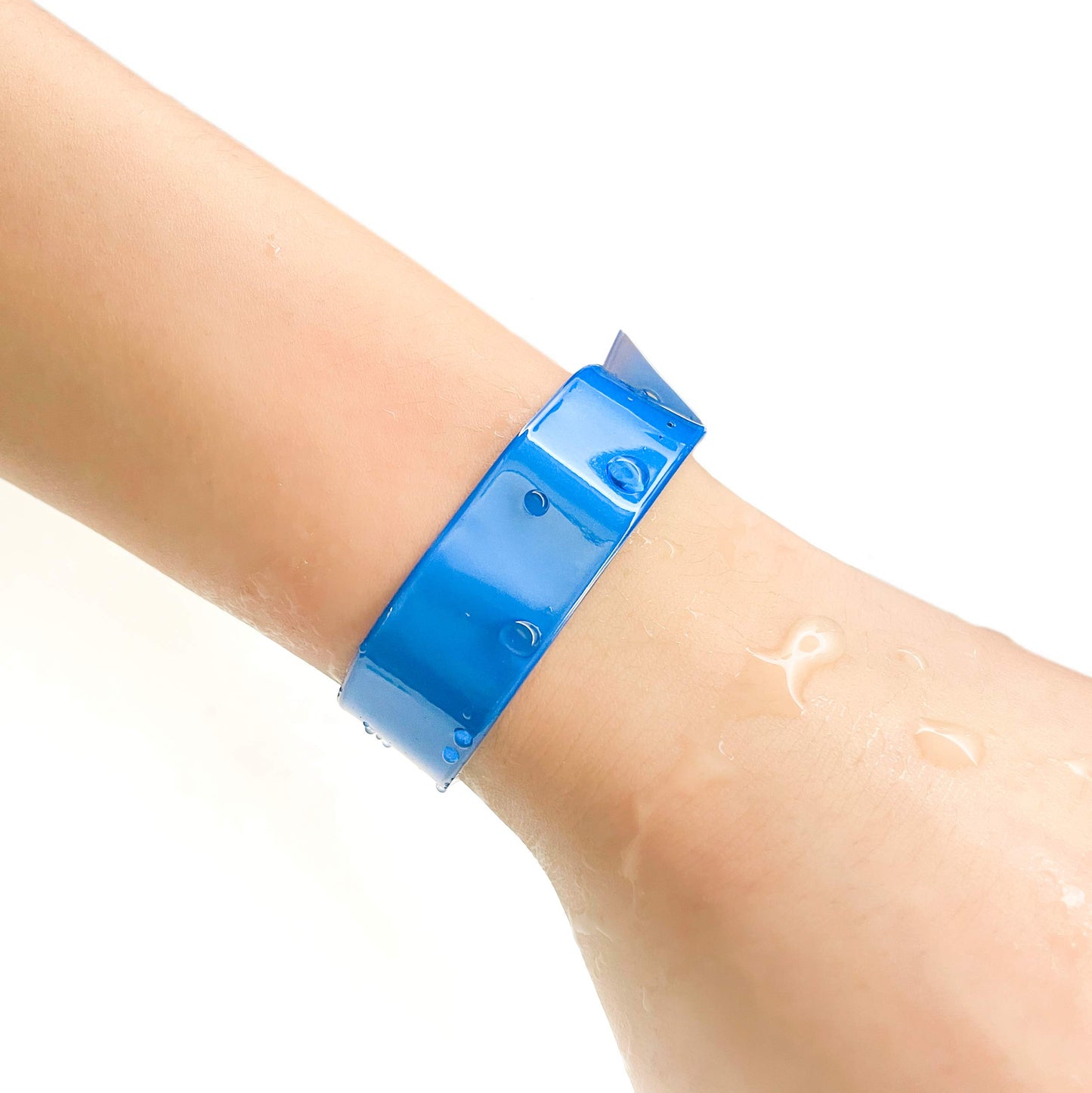 Ouchan Plastic Wristbands Neon Blue - 500 Pack Wristbands for Events Club Music Meeting Party