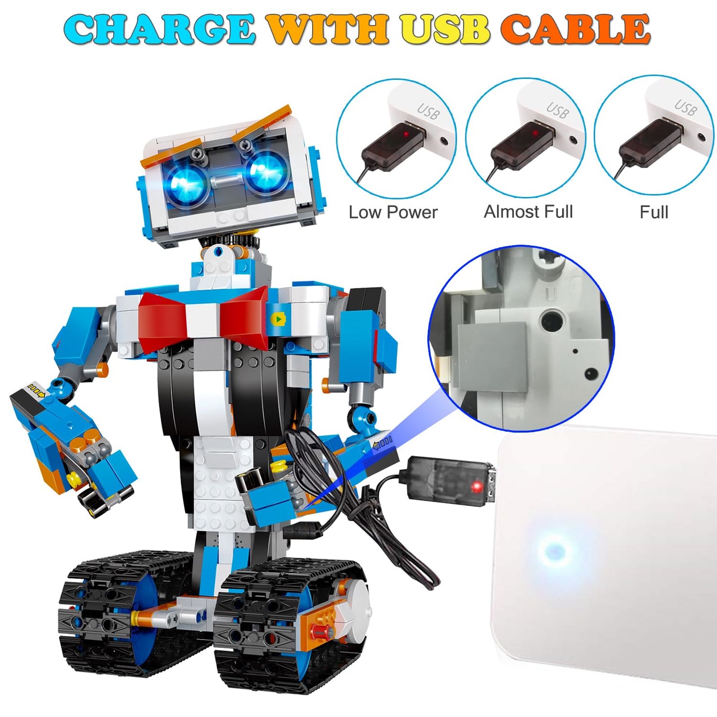 OKK Robot Building Toys for Boys, STEM Projects for Kids Ages 8-12, Remote & APP Controlled Engineering Learning Educational Coding DIY Building Kit Rechargeable Robot Toy Gifts for Girls (635 Pieces)