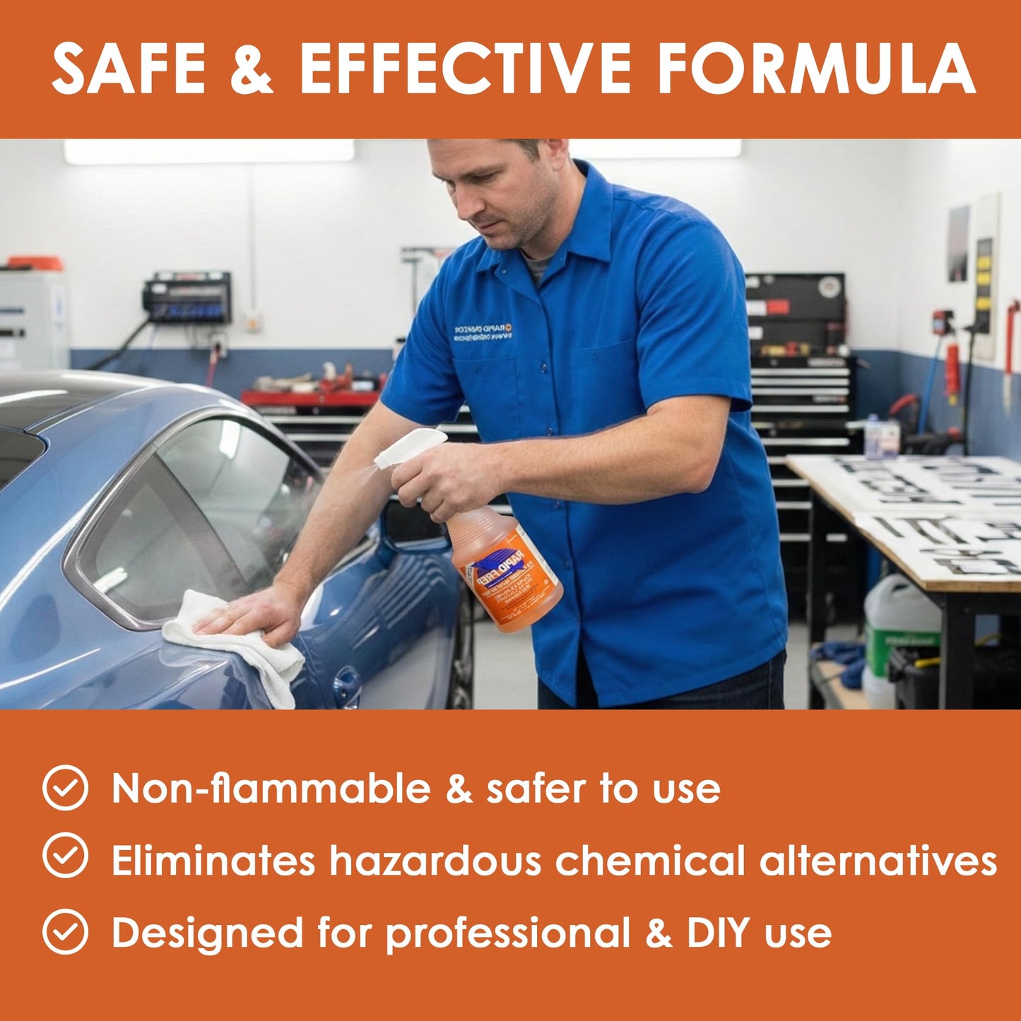 Rapid Tac Rapid Prep Surface Cleaner 128 oz | Safe Water Based solution Removes Wax, Grease, Oil & Silicone Non-Flammable for Pre-Cleaning Paint,Metals, Sign Materials & Glass Before Vinyl Application