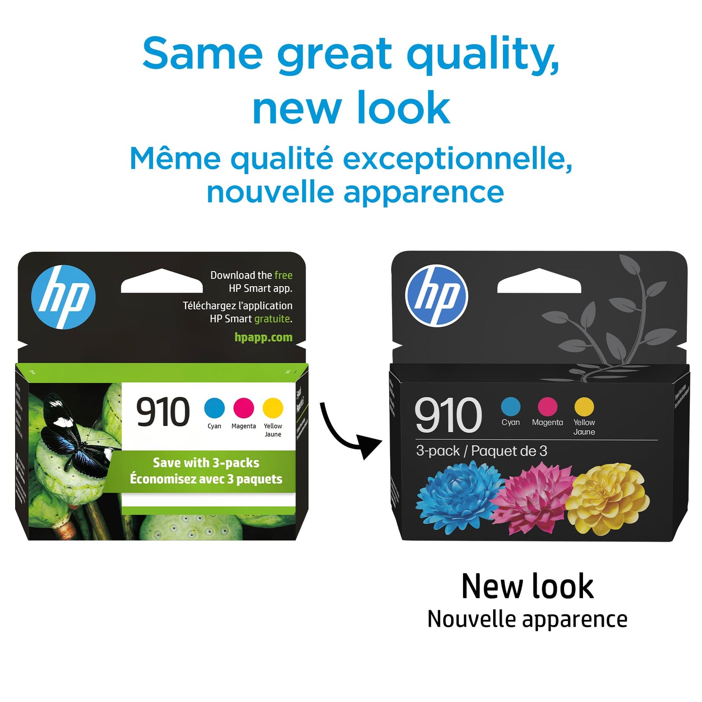 HP 910 Cyan, Magenta, Yellow Ink Cartridges (3-Pack) | Works with OfficeJet 8010, 8020 Series, OfficeJet Pro 8020, 8030 Series | Eligible for Instant Ink | 3YN97AN