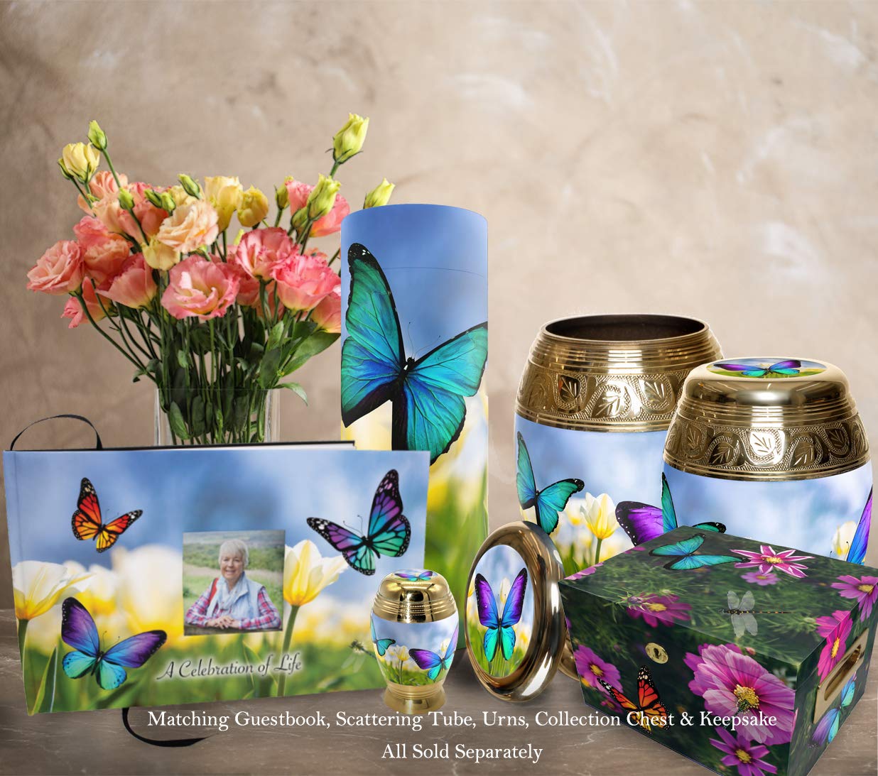 Wild Butterflies Cremation Urn for Ashes for Women - Beautifully Handcrafted & Personalized Cremation Urns for Human Ashes Adult Female, Mom, Sister or Daughter