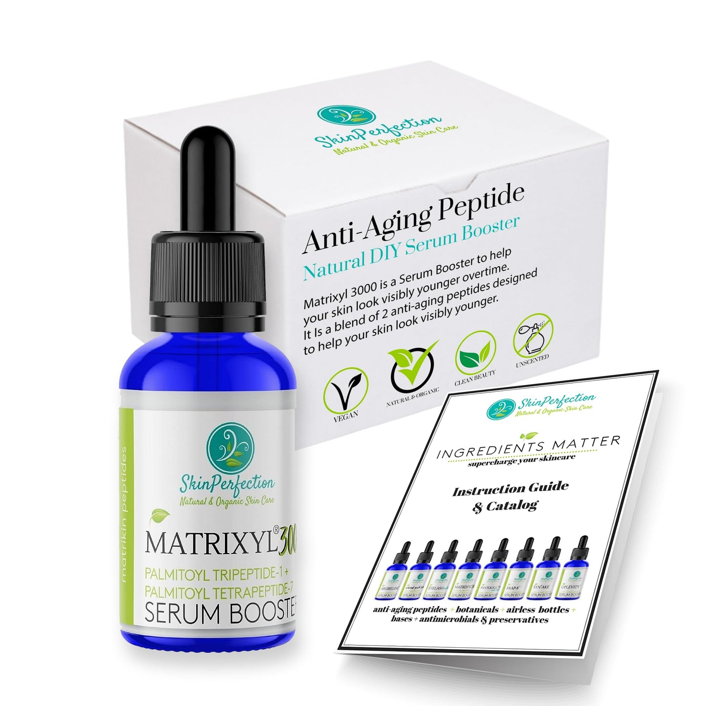 Skin Perfection Matrixyl 3000 Serum for Face Anti Aging - Face Serum for Women Anti Aging with Palmitoyl Tripeptide-1 Tetrapeptide 7 for Wrinkles & Fine Lines - Mix with Any Skincare Product - 0.5oz