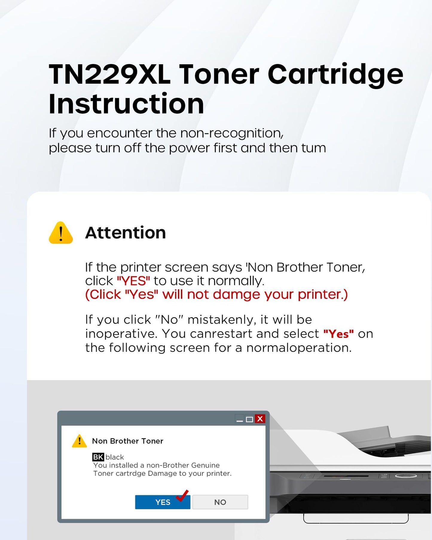 TN229XL TN229 Toner Cartridge Replacement for Brother TN229 XL TN 229XL TN-229XL Toner Work with Brother HL-L3220CDW MFC-L3720CDW HL-L3280CDW HL-L3300CDW MFC-L3780CDW Printer (TN229XLBK/C/M/Y-4 Pack)