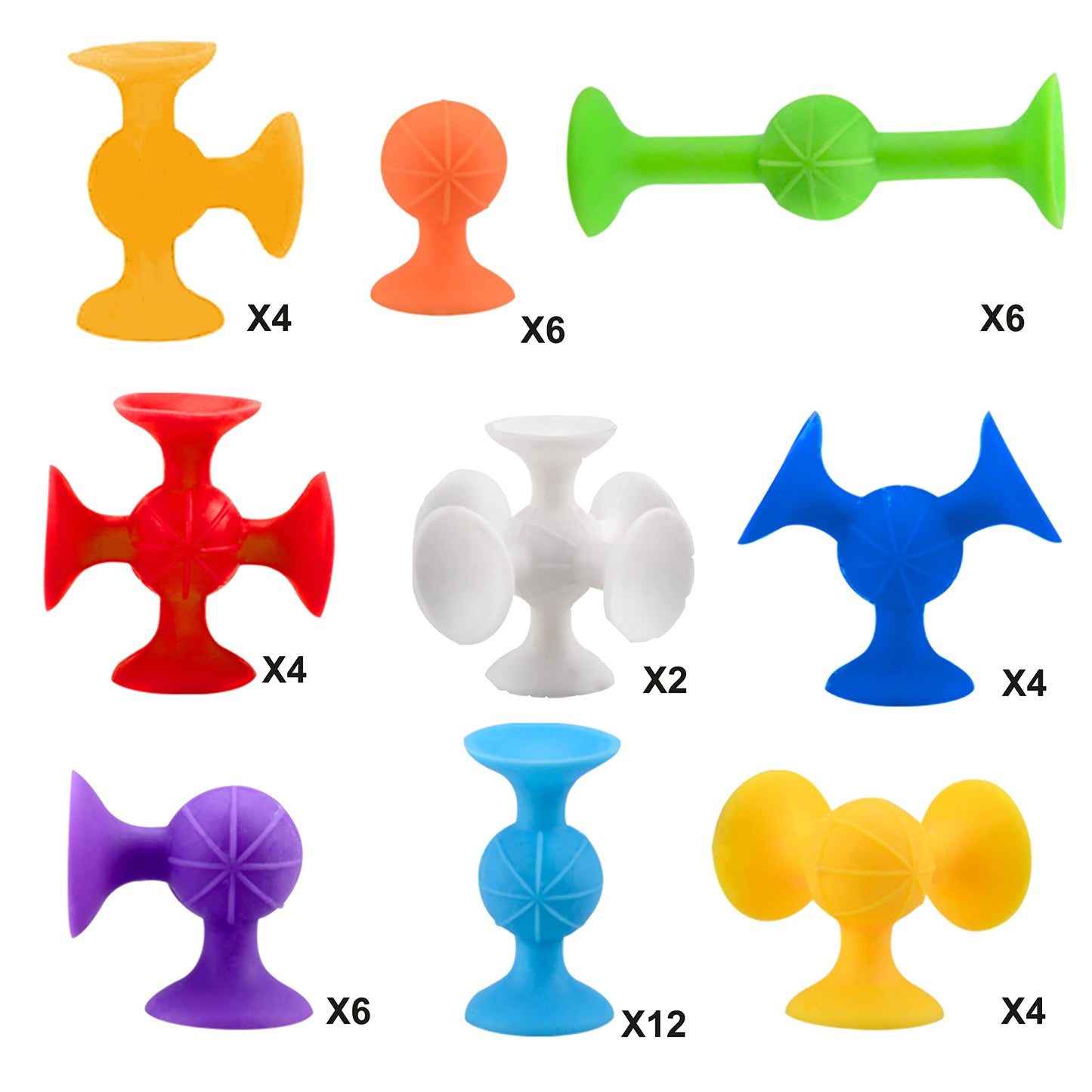 48 Piece Suction Cup Toys Construction Set - Stem Learning Toys - Silicone Building Blocks DIY Blocks Toys-Darts Sucker Toys are Fun Bath Toys,Sensory Toy for Toddlers 3 Year Old Boys and Girls