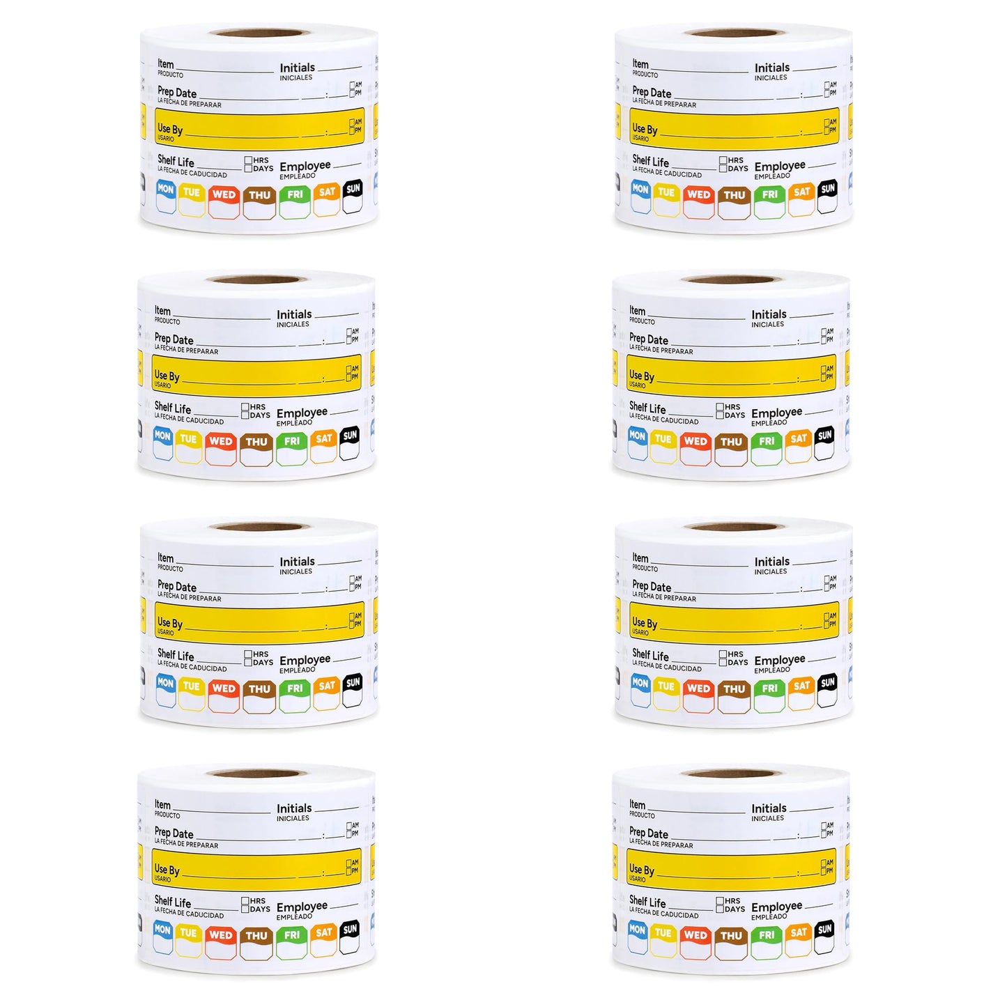 Restaurant Quality Shelf Life Food Rotation Labels Vinyl, 2” x 3” Self-Adhesive Removable Freezer Food Labels, Perfect for Reusable Containers, Easy to Remove, Food Safety Date Sticker (8 PCS)