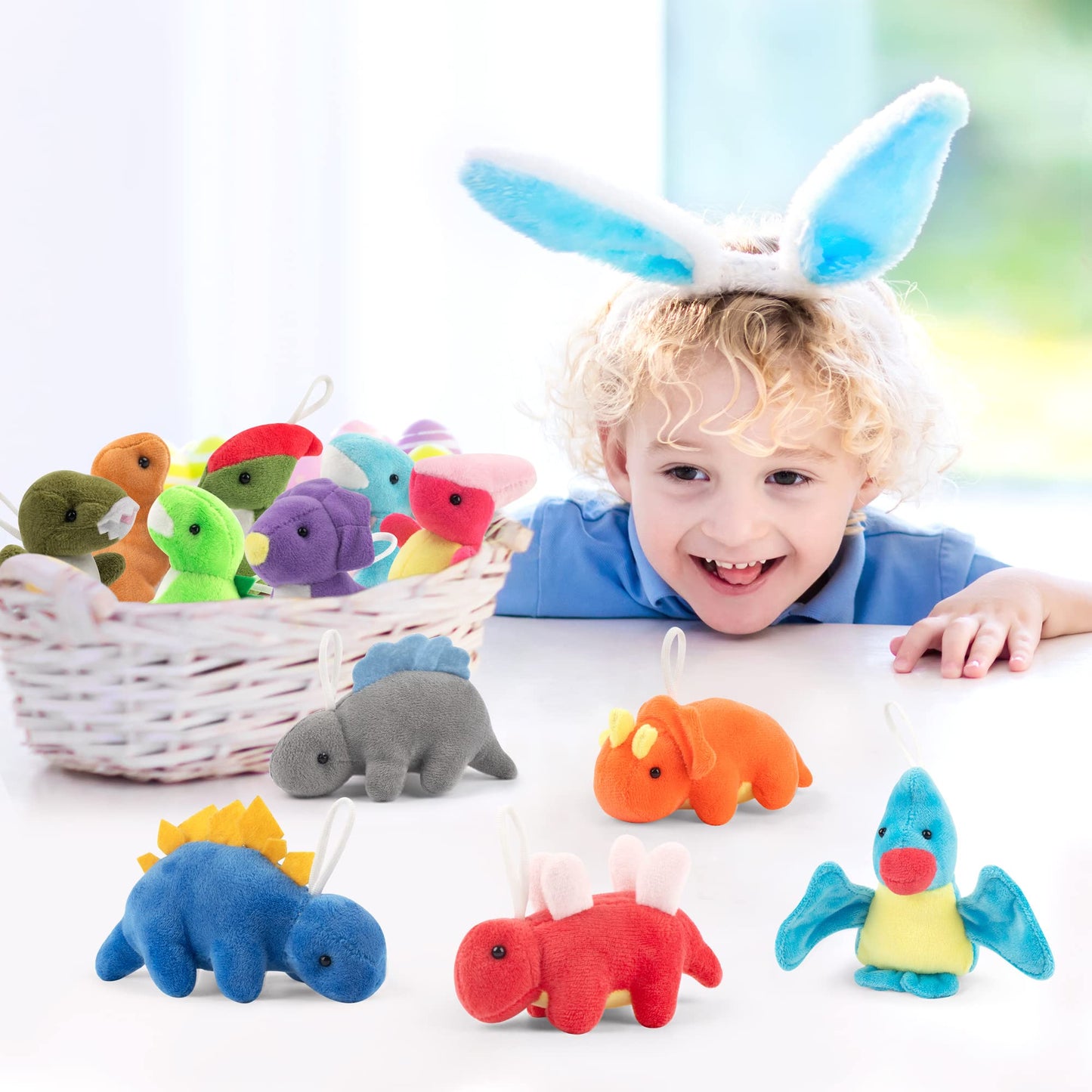 Mocoosy Small Dinosaur Plush Stuffed Animal Set, 12 Pack Mini Soft Dino Figures Bulk for Kids Dinosaur Party Favors, Plushies Kit Goodie Bag Fillers, Toddler Boys Girls Birthday Gifts Carnival Prizes