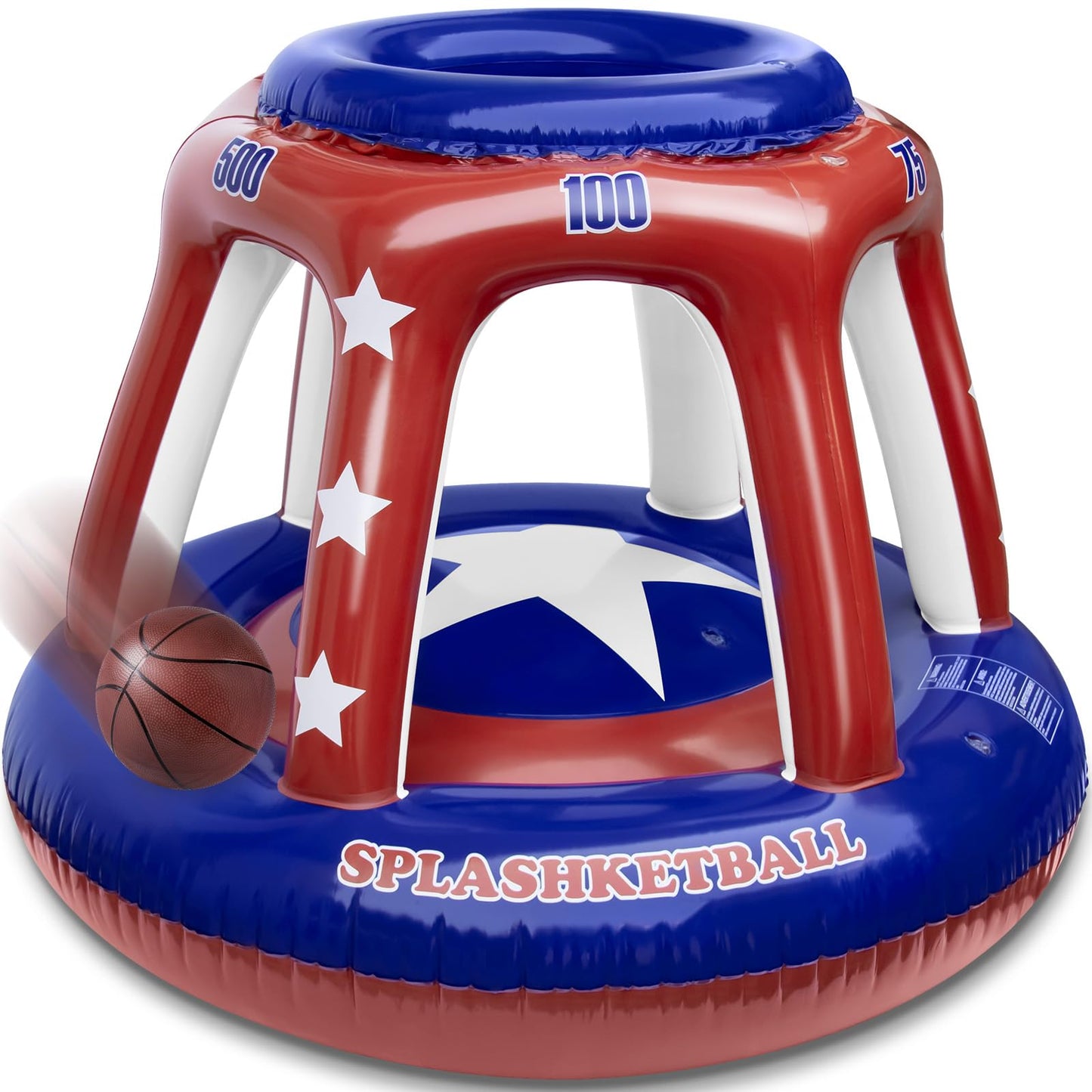 47" Swimming Pool Basketball Hoop Set - [2025] Thicker Inflatable Water Basketball Hoop with Ball, Fun Pool Games &Toys for Kids, Teens, Adults and Family