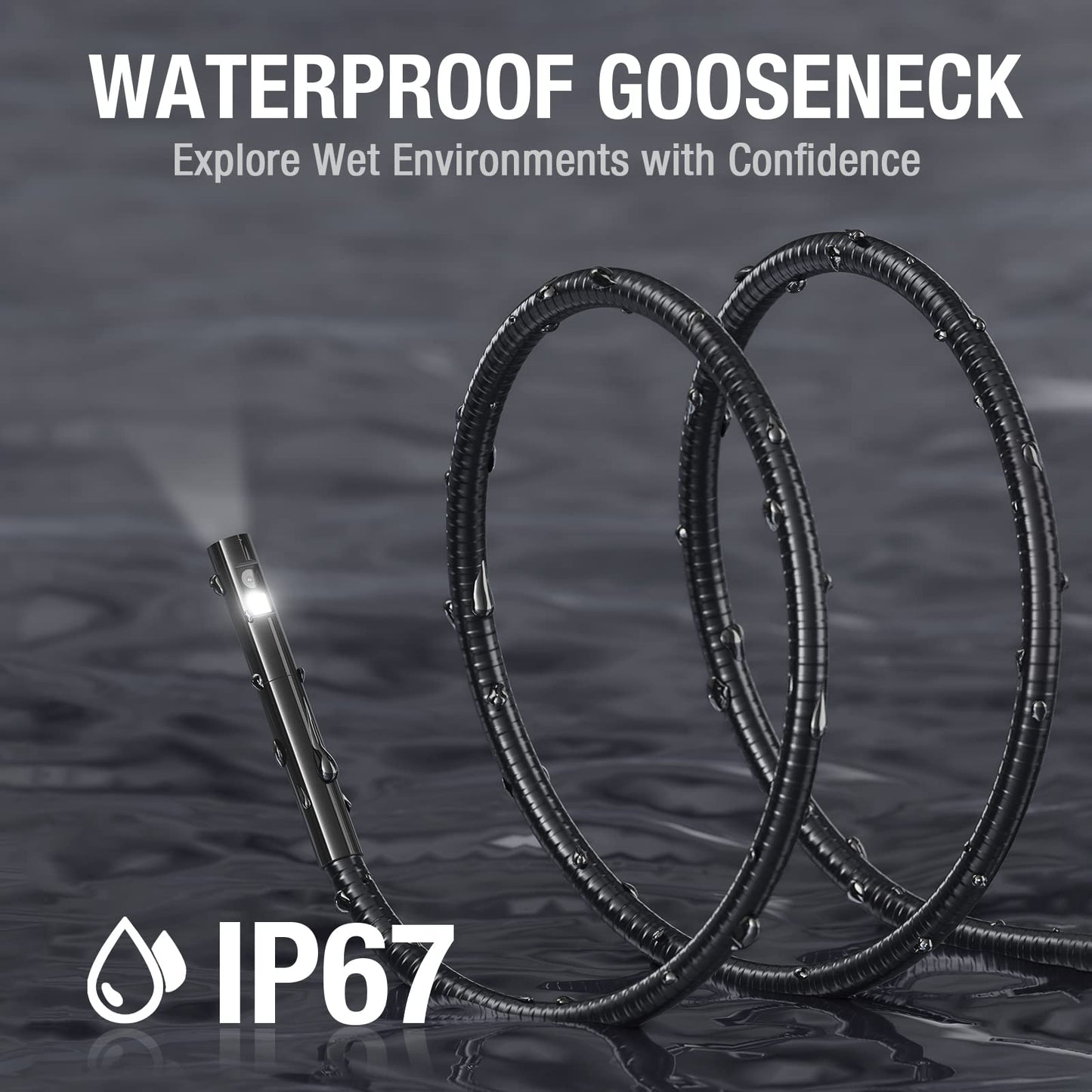 Teslong Endoscope Replacement Cable with Light, Dual Lens Inspection Camera 5.5mm/0.21inch Waterproof Probe Compatible with NTS500, NTS300(3.3FT)