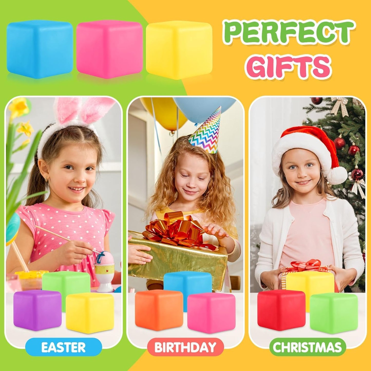 40pcs Stress Balls for Kids-Squishy Cube Stress Balls Bulk-Treasure Box-Fidgets Prizes Bulk-Sensory Fidgets Toys for Adults -Classroom Prize-Goodie Bag Stuffers, Sensory Toys for Autistic Autism