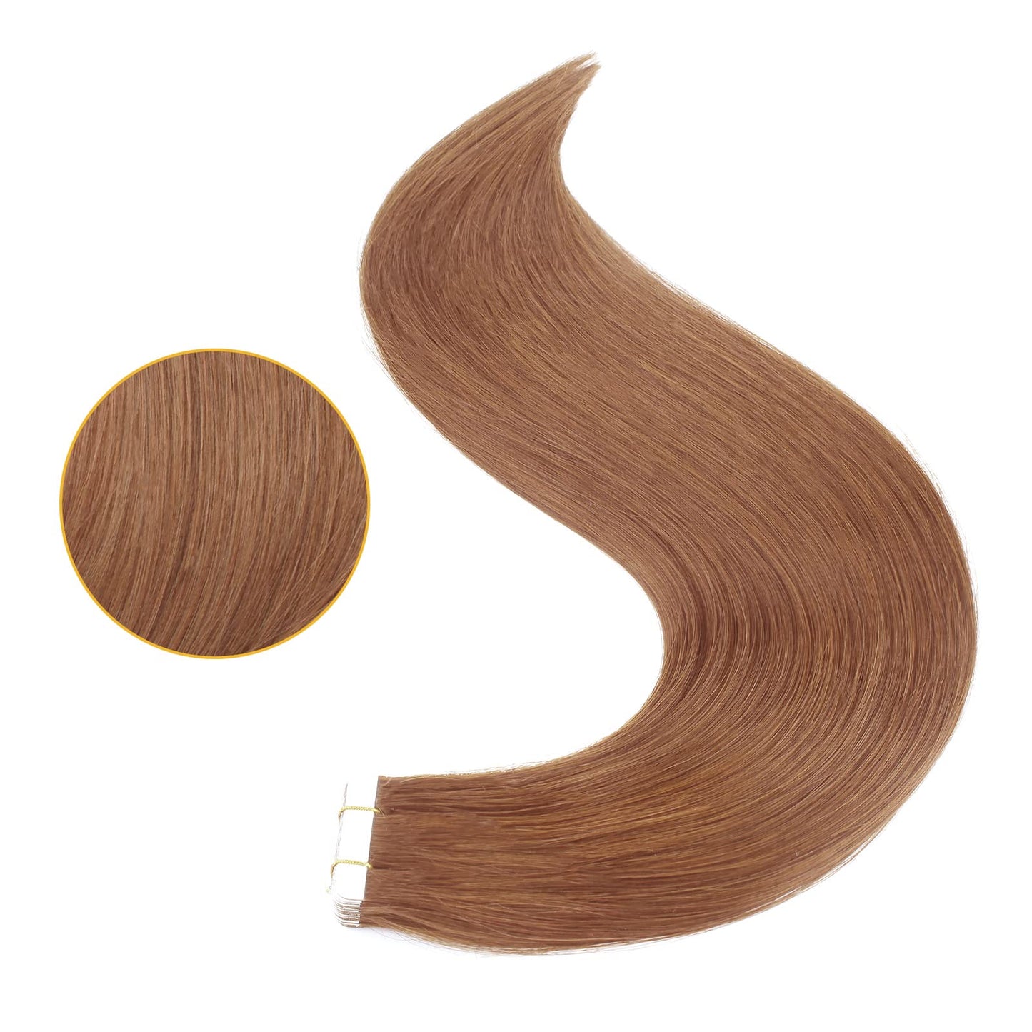 LovrioTape in Hair Extensions, Colored Light Auburn, Invisible Seamless Double Side Real Remy Human Hair 50 Gram 22 Inch 20 Pieces